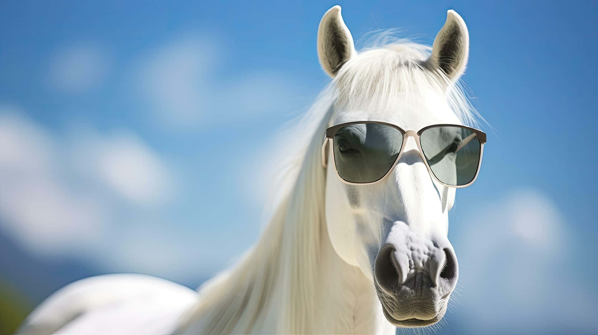 Cheval Cool Avec Des Lunettes De Soleil Fond d'écran