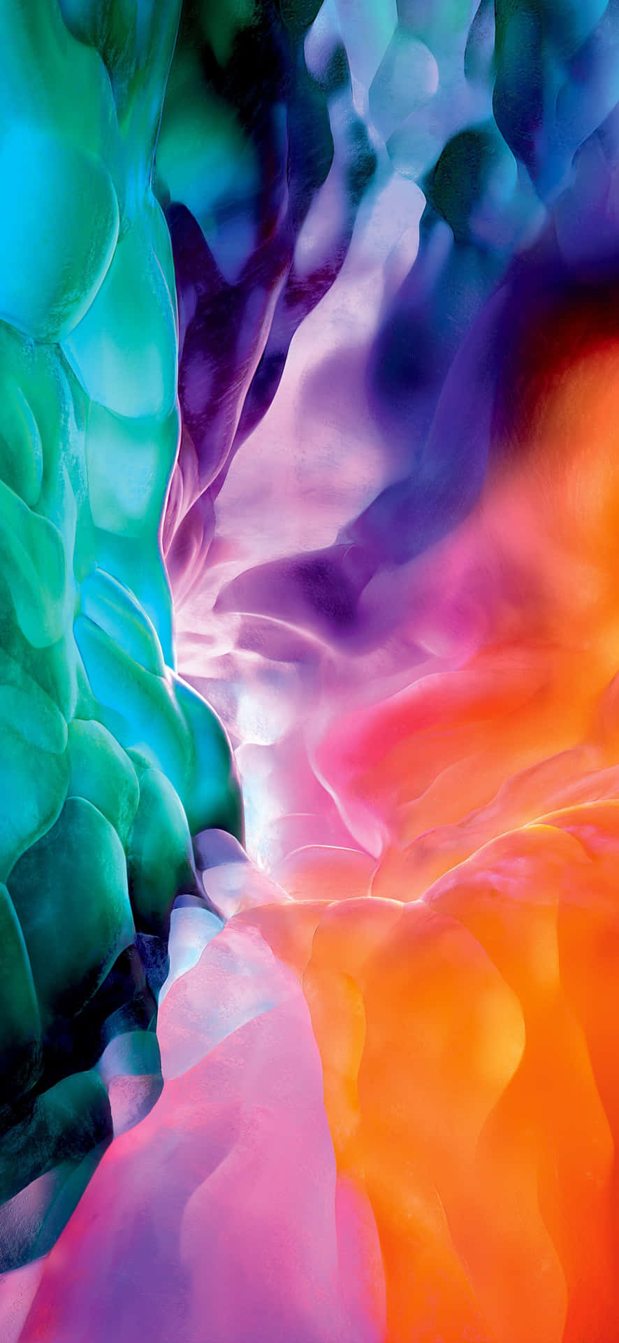 A Colorful Abstract Painting Of A Waterfall Wallpaper