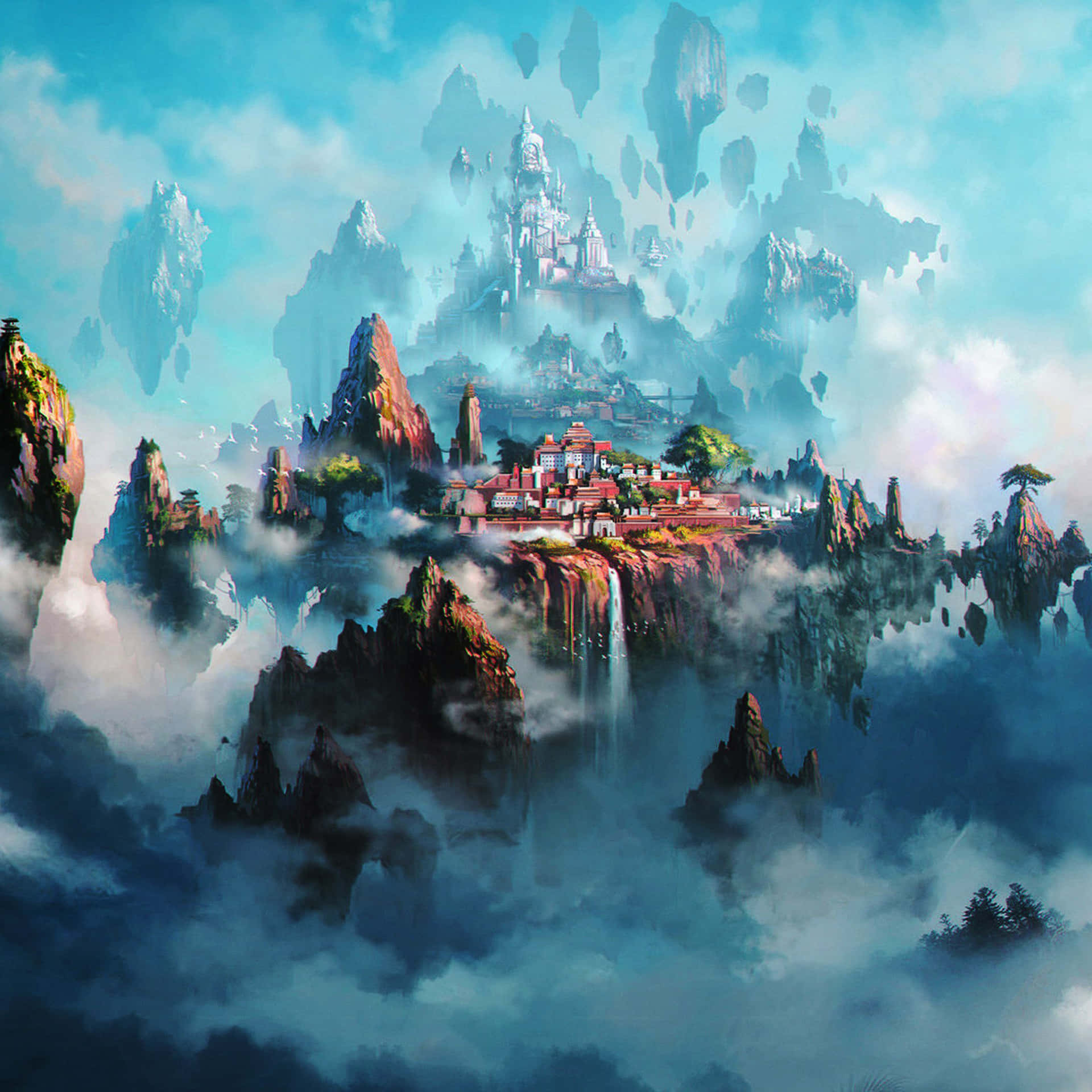 Cool Ipad Pro Fantasy Castle On Mountain Wallpaper