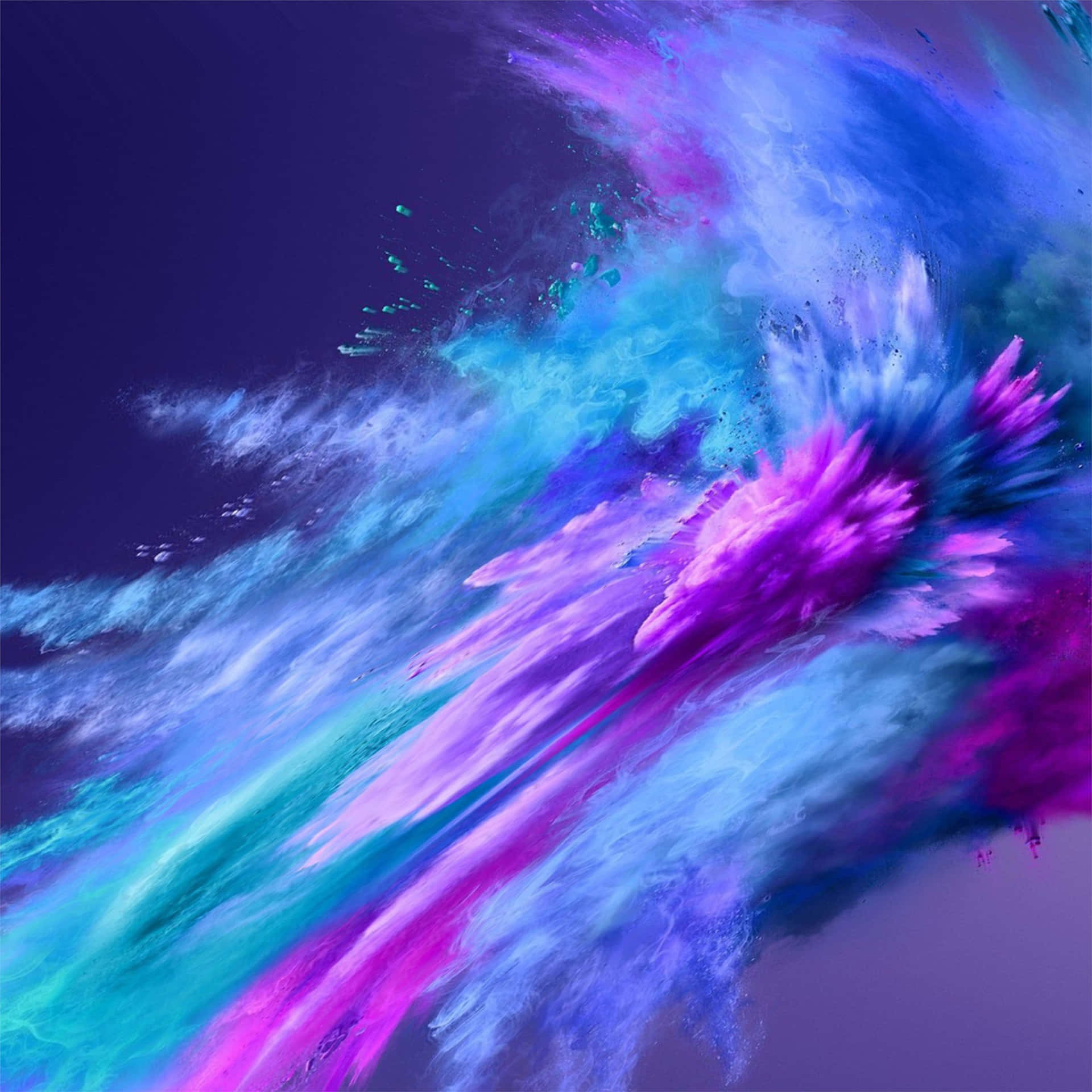 Sfondoper Ipad Pro Con Fantastica Esplosione Di Colori Blu E Viola. Sfondo