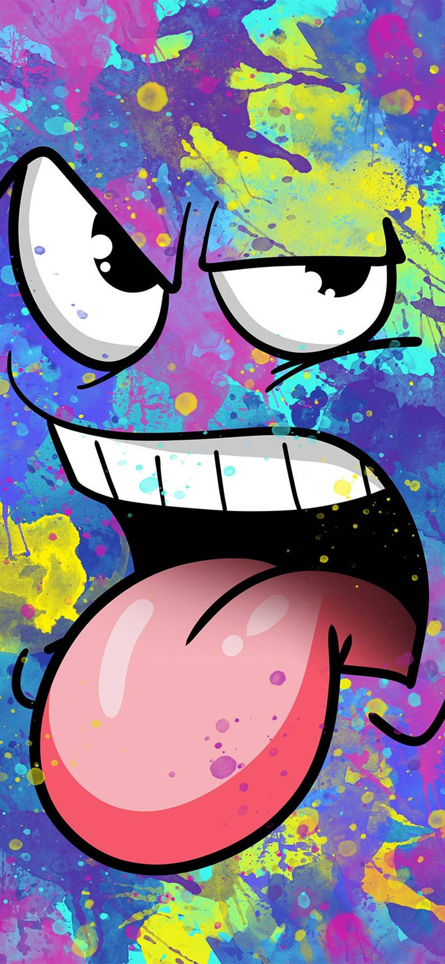 Cool Iphone 11 Cartoon Face Rainbow Aesthetic Background