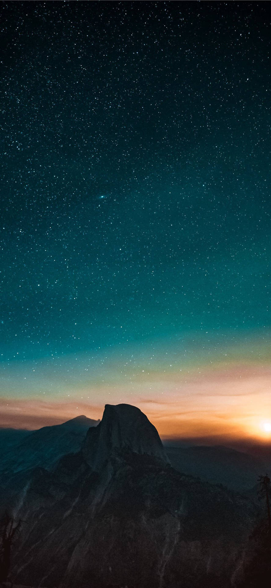 Cool Iphone 11 Starry Sunset Over Mountain Wallpaper
