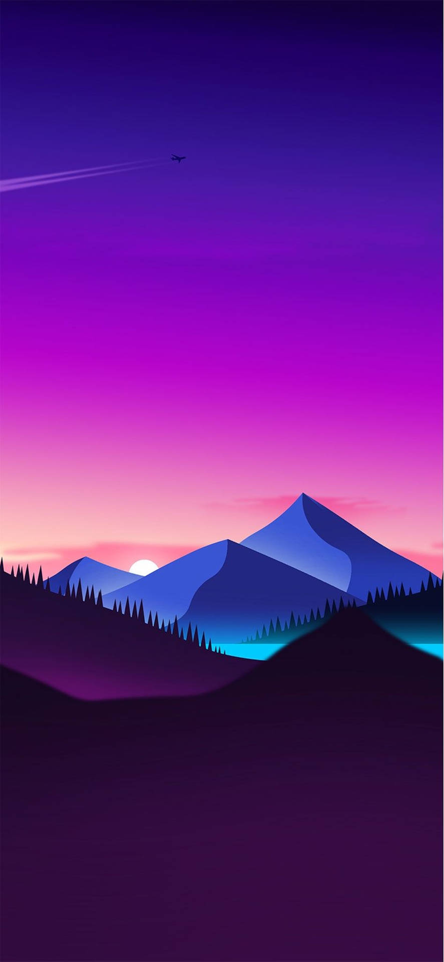 Cool Iphone 11 Vaporwave Aesthetic Mountains Wallpaper
