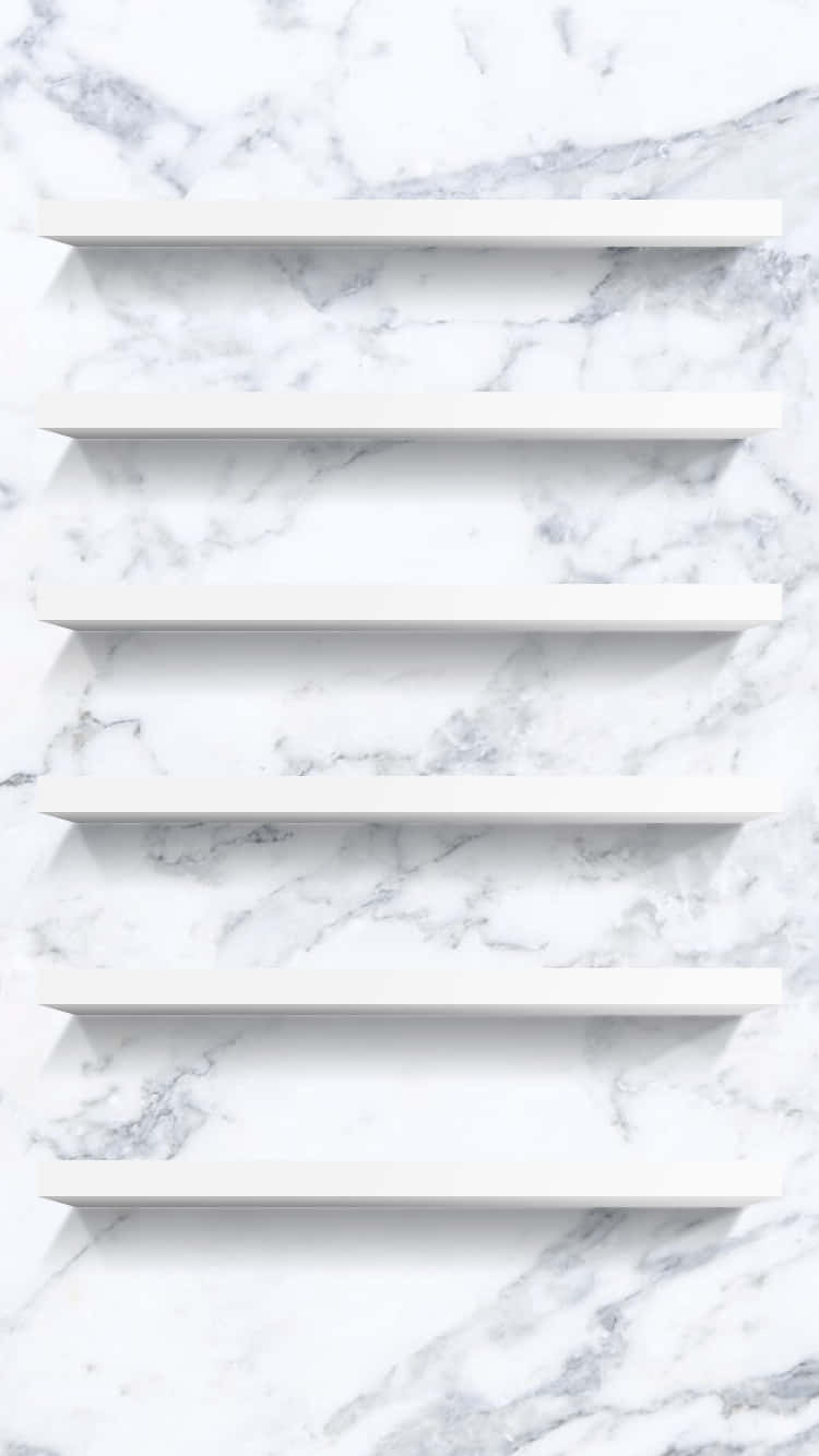 White Shelves On A Marble Background Wallpaper
