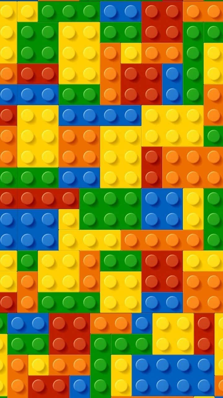 Enfärgglad Legobricksmönster Wallpaper
