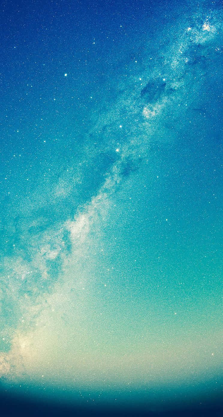 Cool iPhone Hjemmeskærm Blå Nebula Wallpaper