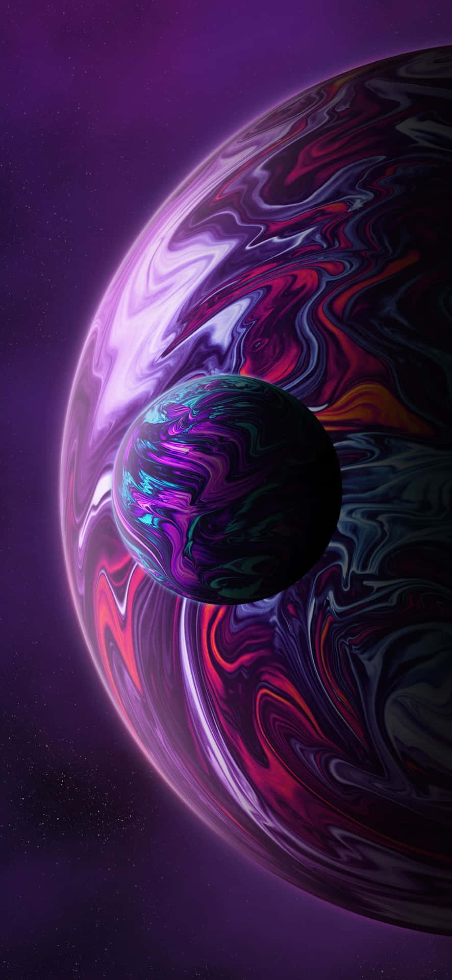 A Purple And Purple Swirling Planet Wallpaper