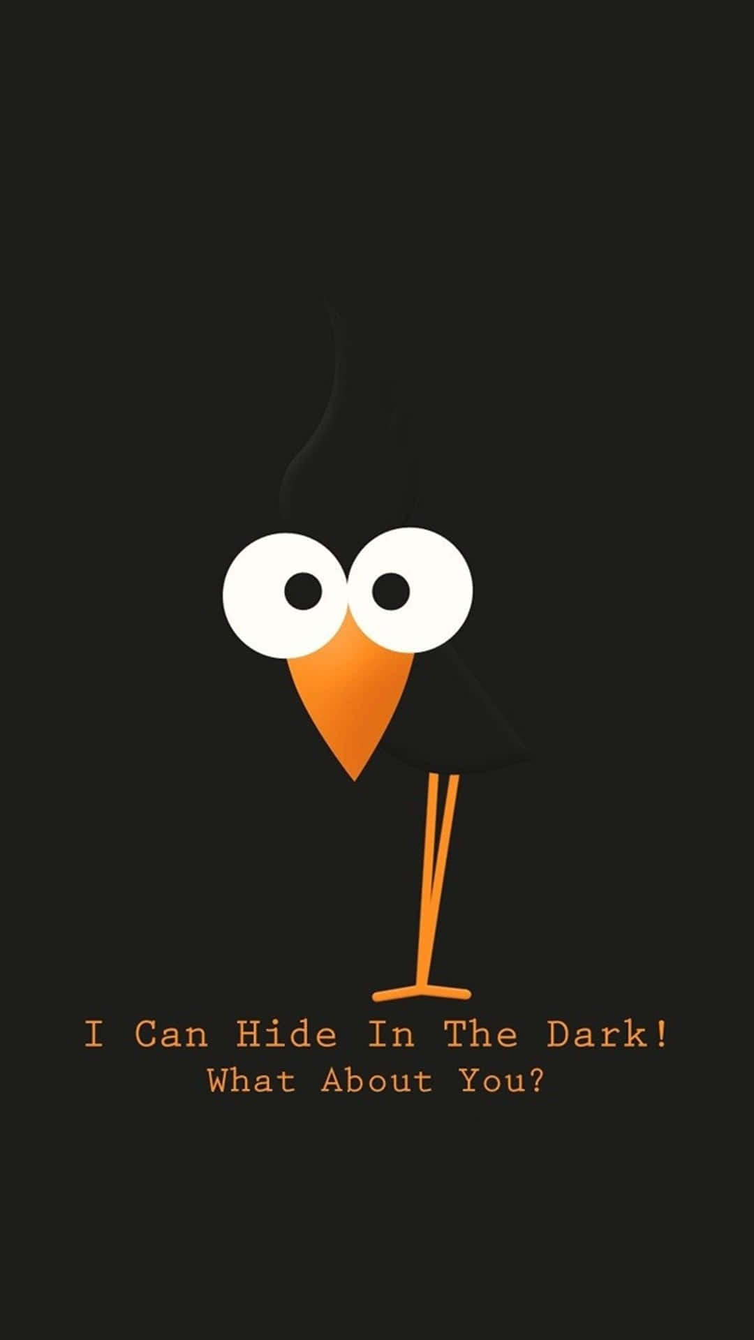 En fugl med sort baggrund og ordene jeg kan gemme mig i mørket hvad med dig? Wallpaper
