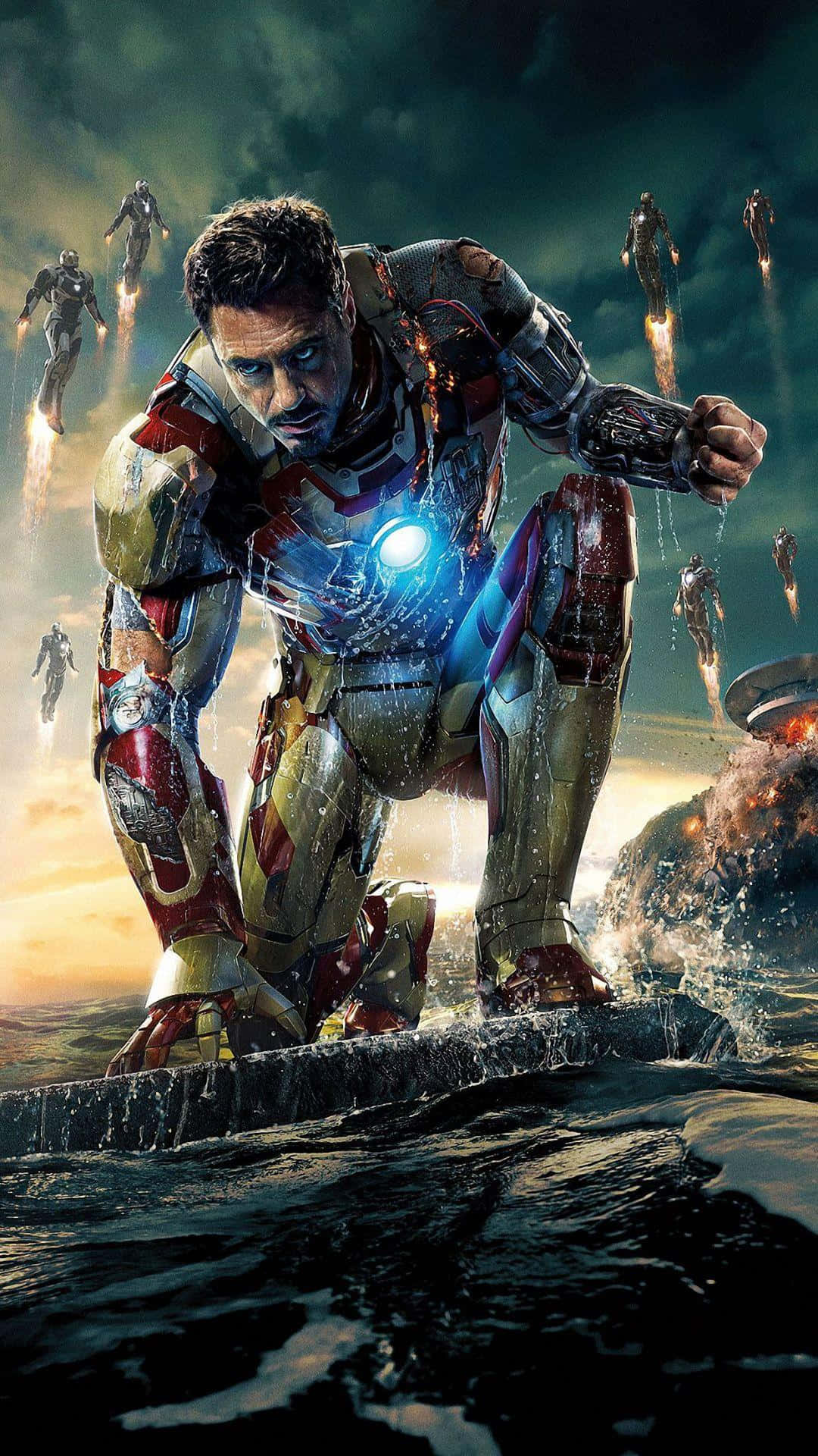 Geliv Till Tony Starks Vision Med Denna Coola Iron Man-telefonbakgrund Till Din Iphone! Wallpaper