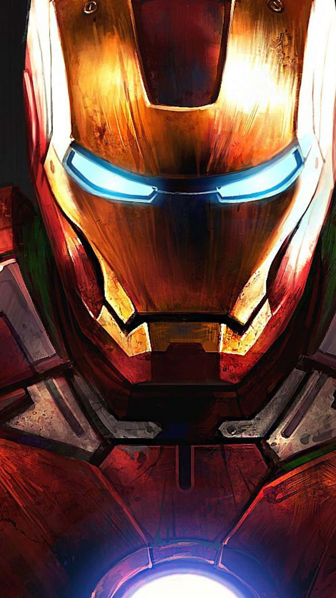 Cool Iron Man Glowing Eyes And Chest Iphone Wallpaper