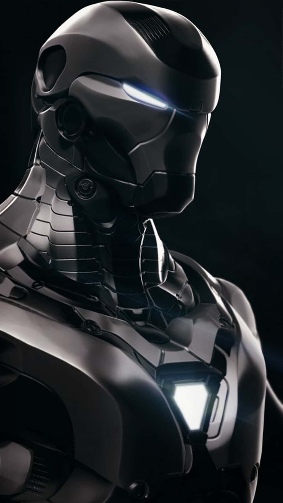 Cool Black Iron Man Close-Up Look iPhone Wallpaper