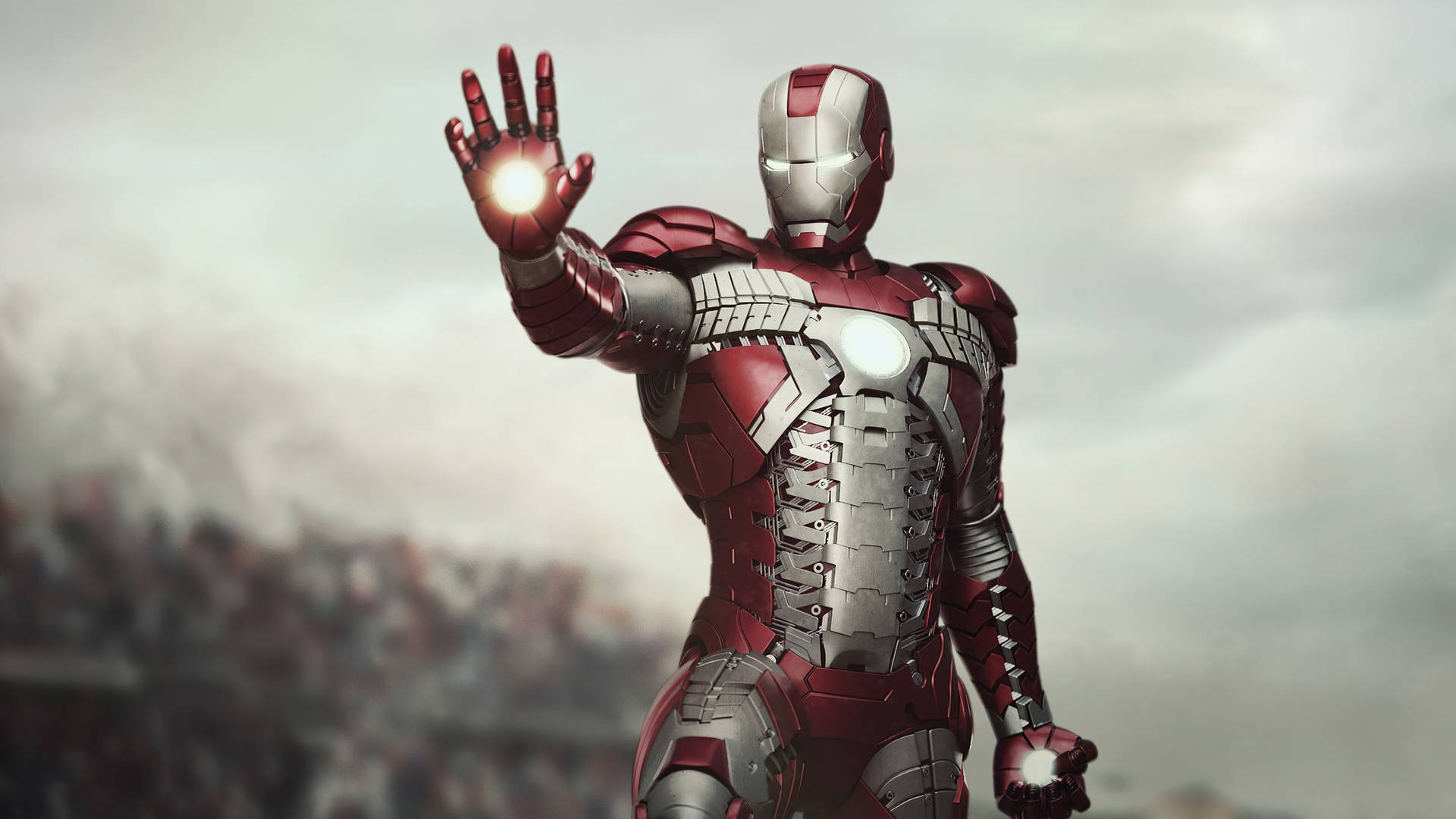 Download Cool Iron Man Red Silver Suit Wallpaper | Wallpapers.Com