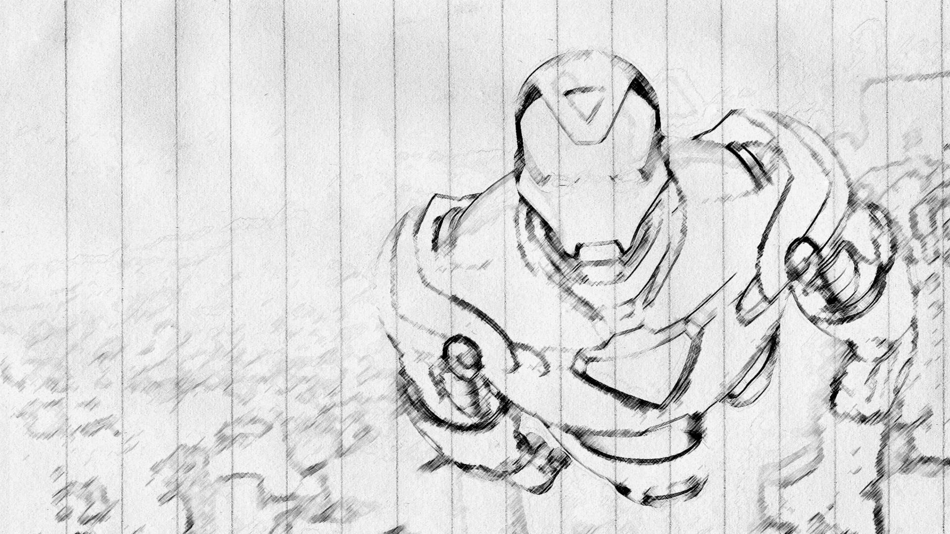 Cool Iron Man Sketch Wallpaper