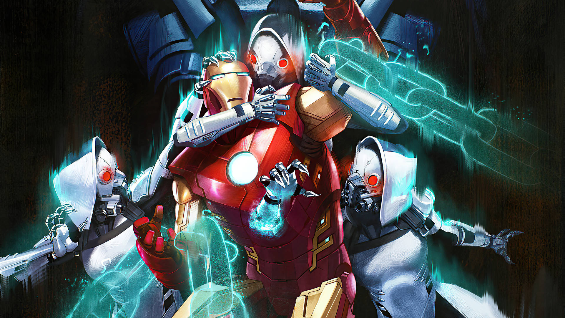 Cool Iron Man Vs Ghost Artwork Wallpaper