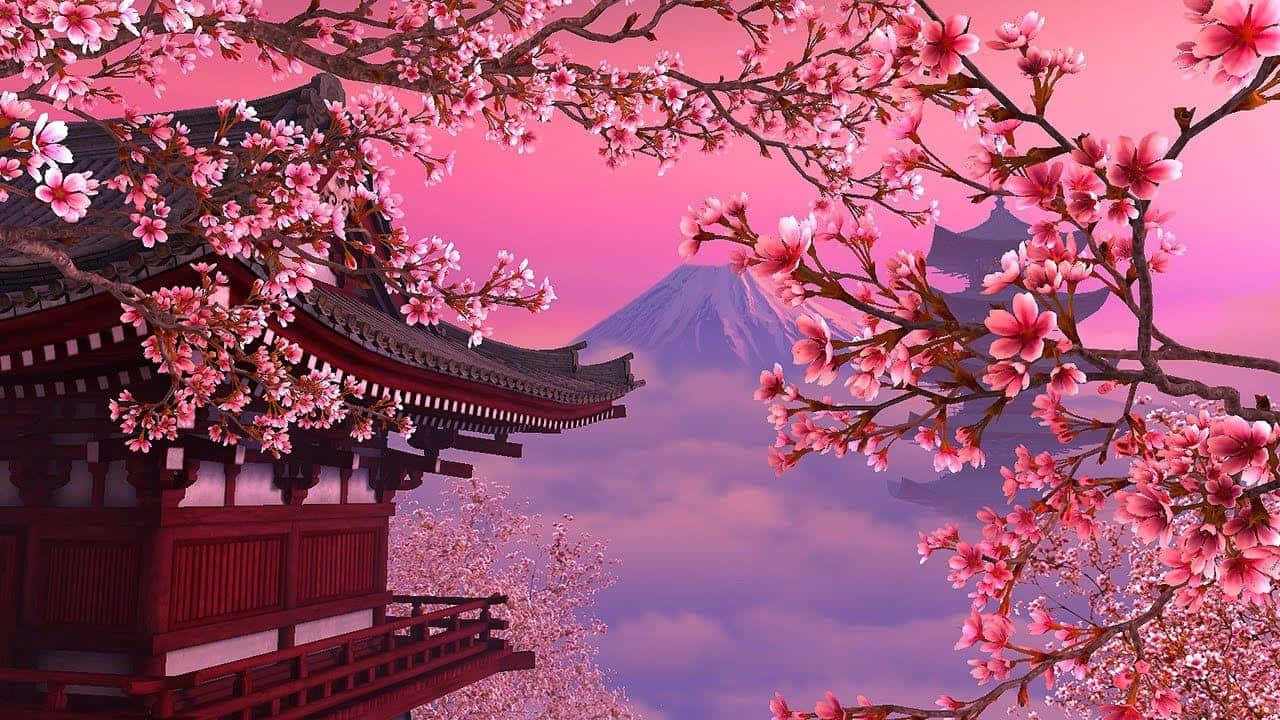 A relaxing view of cool Japanese tree Wallpaper