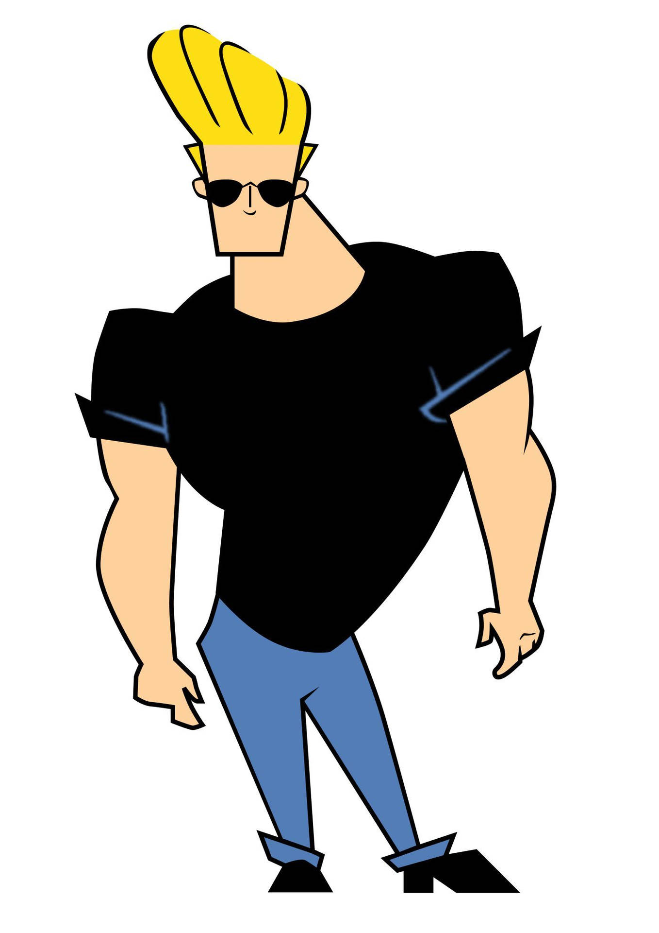 Download Cool Johnny Bravo Flexing Muscles Wallpaper | Wallpapers.com