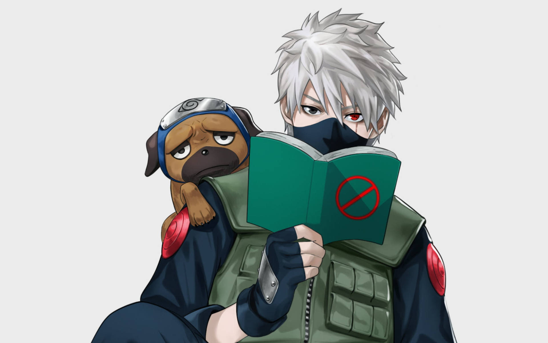 Artegenial De Kakashi Con Perro. Fondo de pantalla