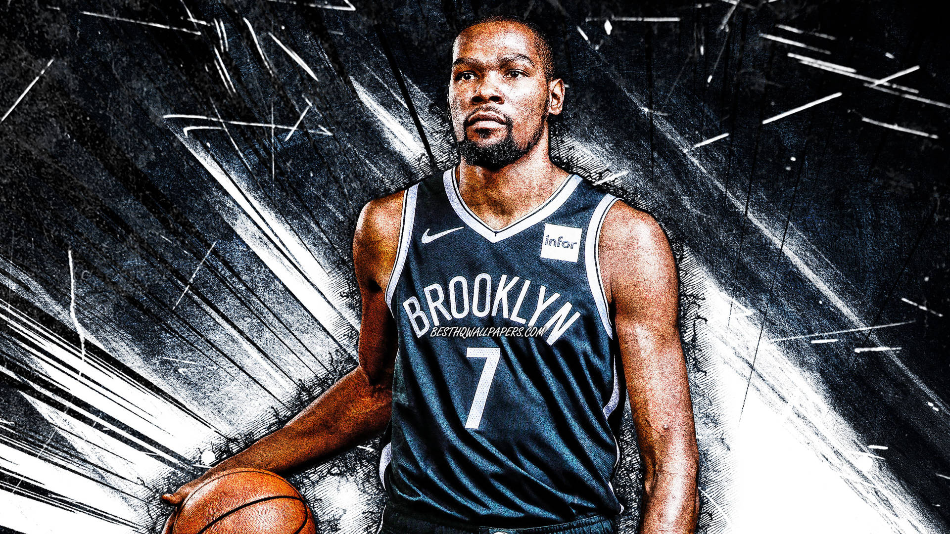 Download Cool Kevin Durant Black And White Wallpaper