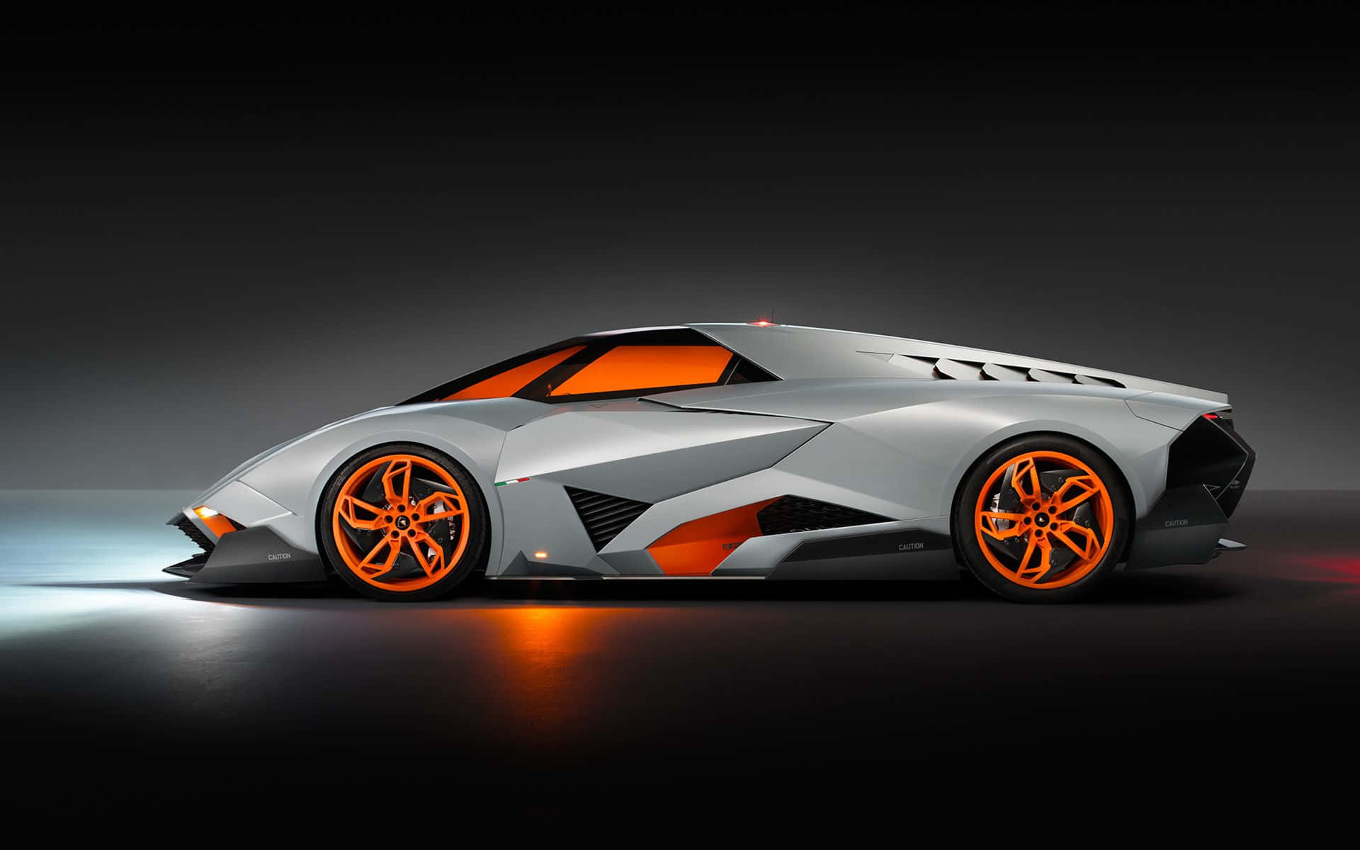 Snyggfuturistisk Silver Lamborghini Egoista Bil. Wallpaper