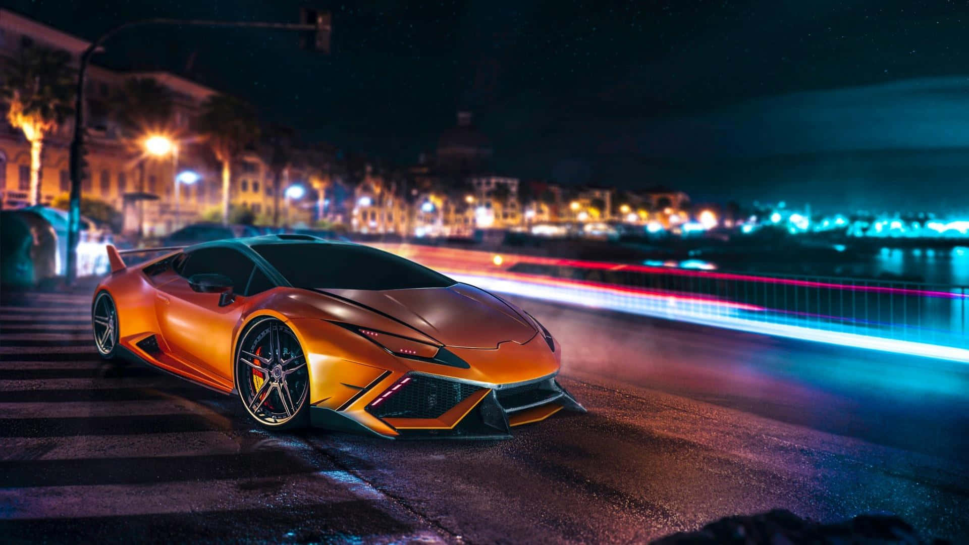 Cool Copper Lamborghini Huracan Sports Car Wallpaper