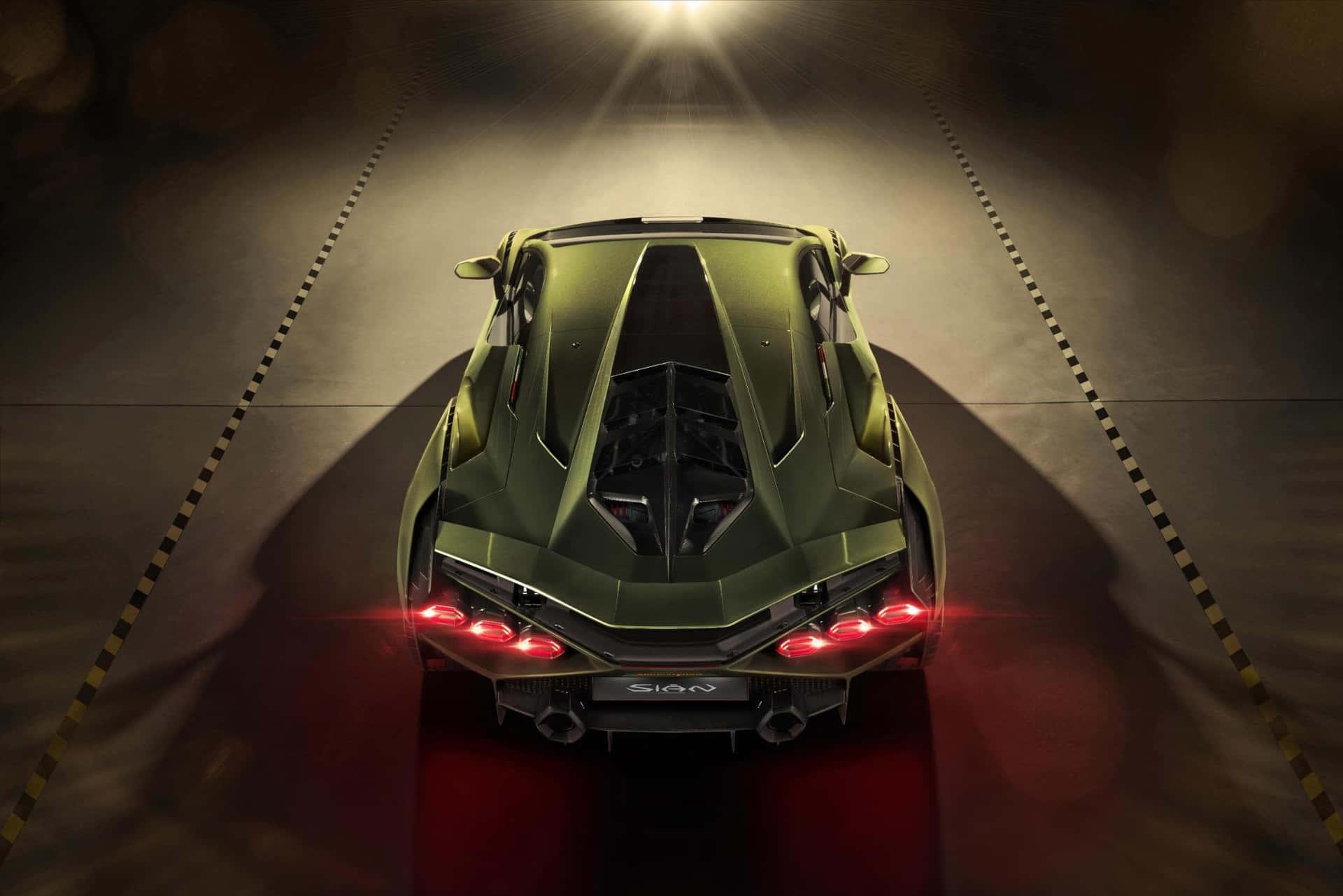 The Green Sports Car Is In The Dark