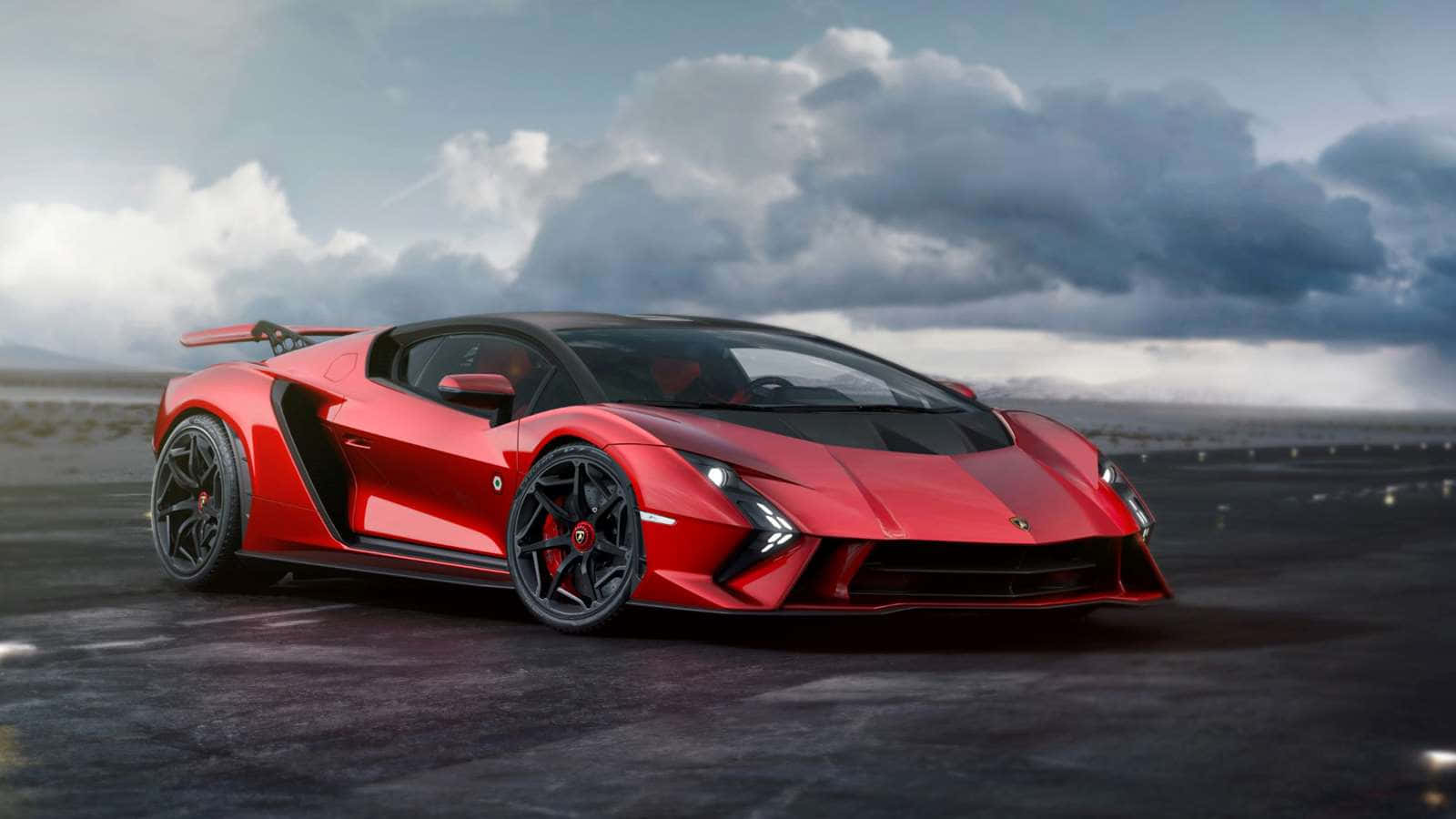 Red Lamborghini on Sleek Road