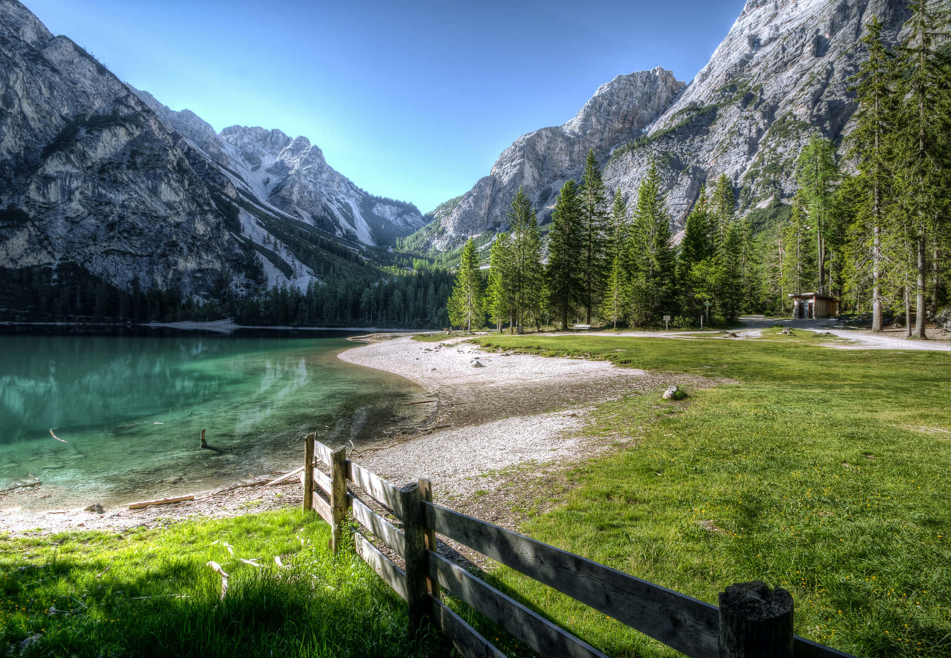 Cool Landscape With Rocky Mountains Wallpaper