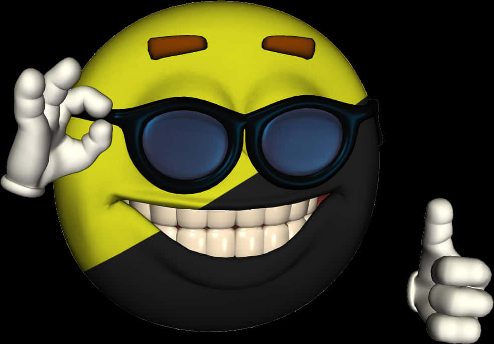 Cool Laughing Emojiwith Sunglasses PNG