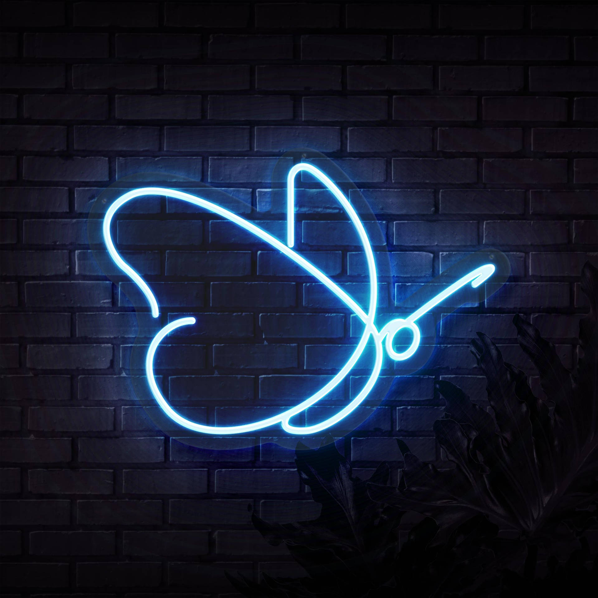 Cool Blue Led Butterfly Wallpaper