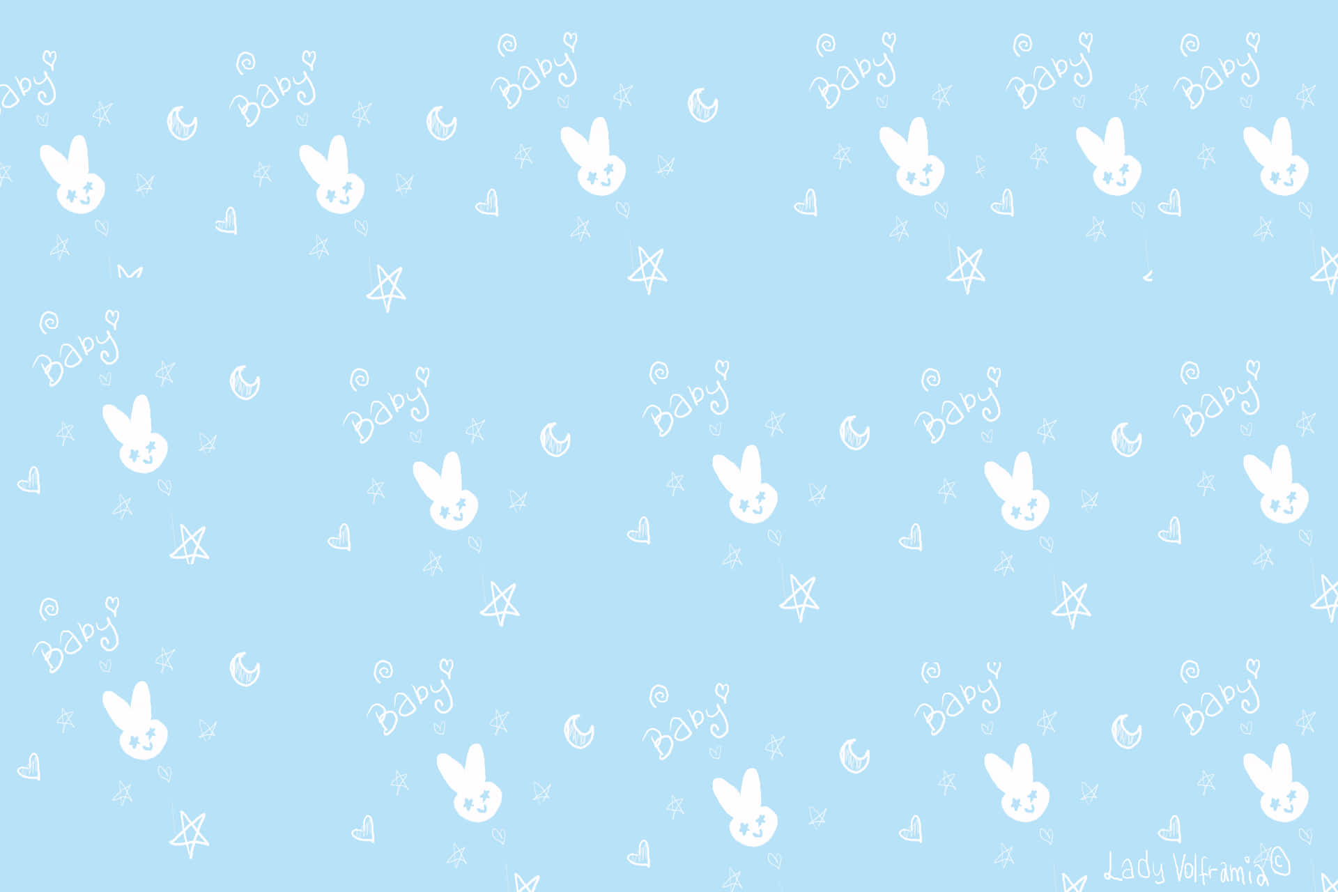 Cool Light Blue Bunny Wallpaper