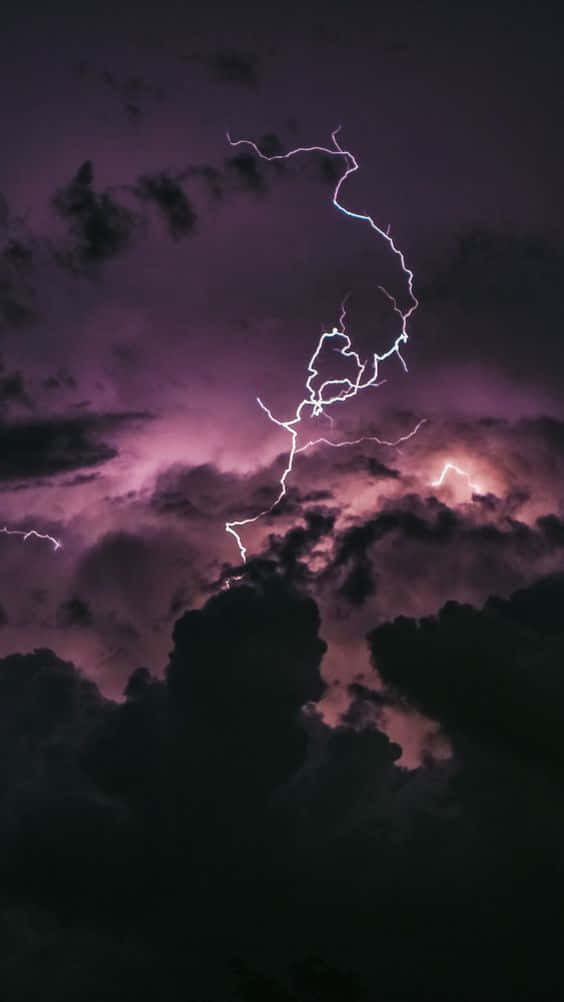 Cool Lightning Above The Clouds Wallpaper
