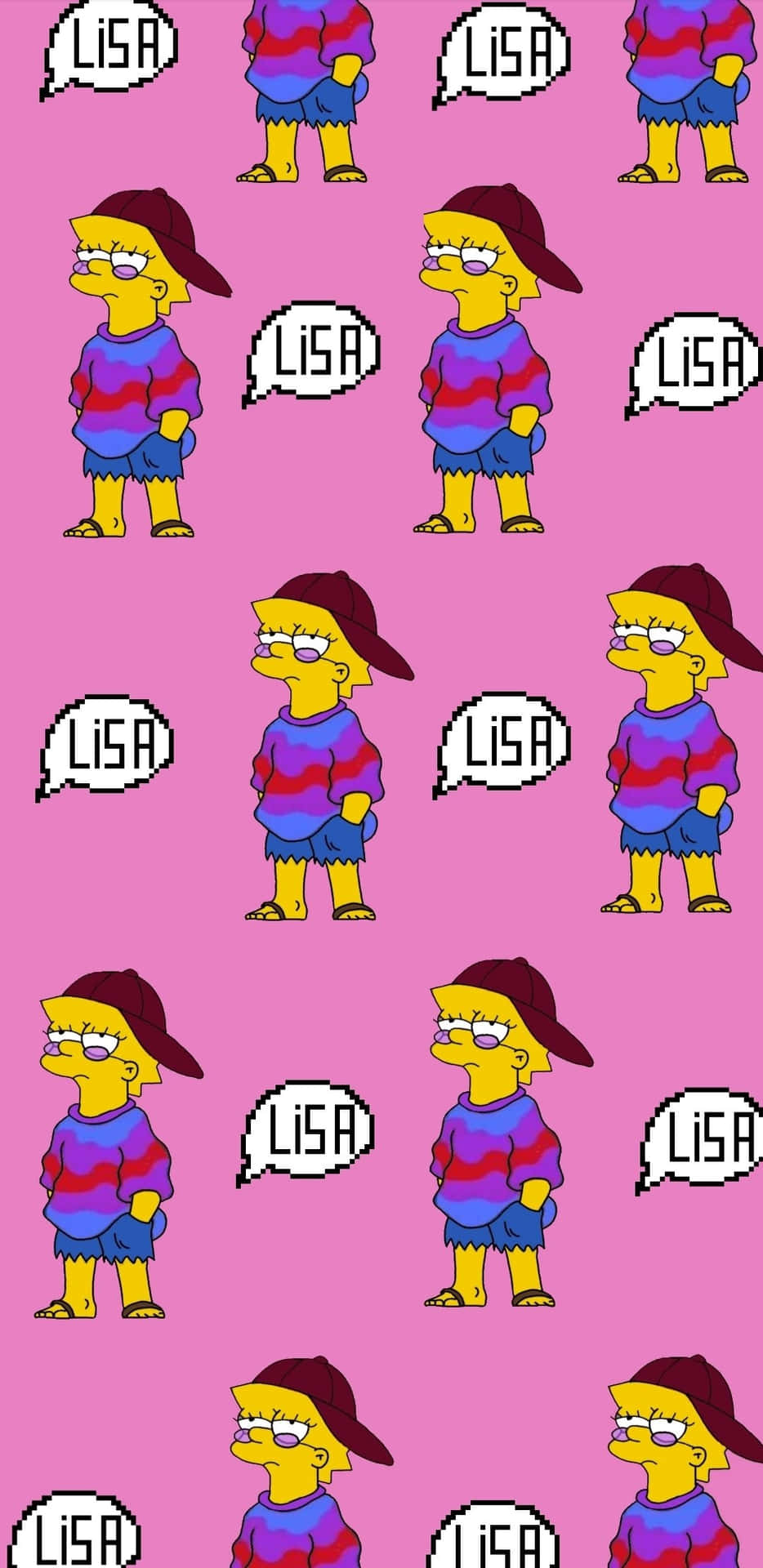 Cool Lisa Simpson Pattern Wallpaper