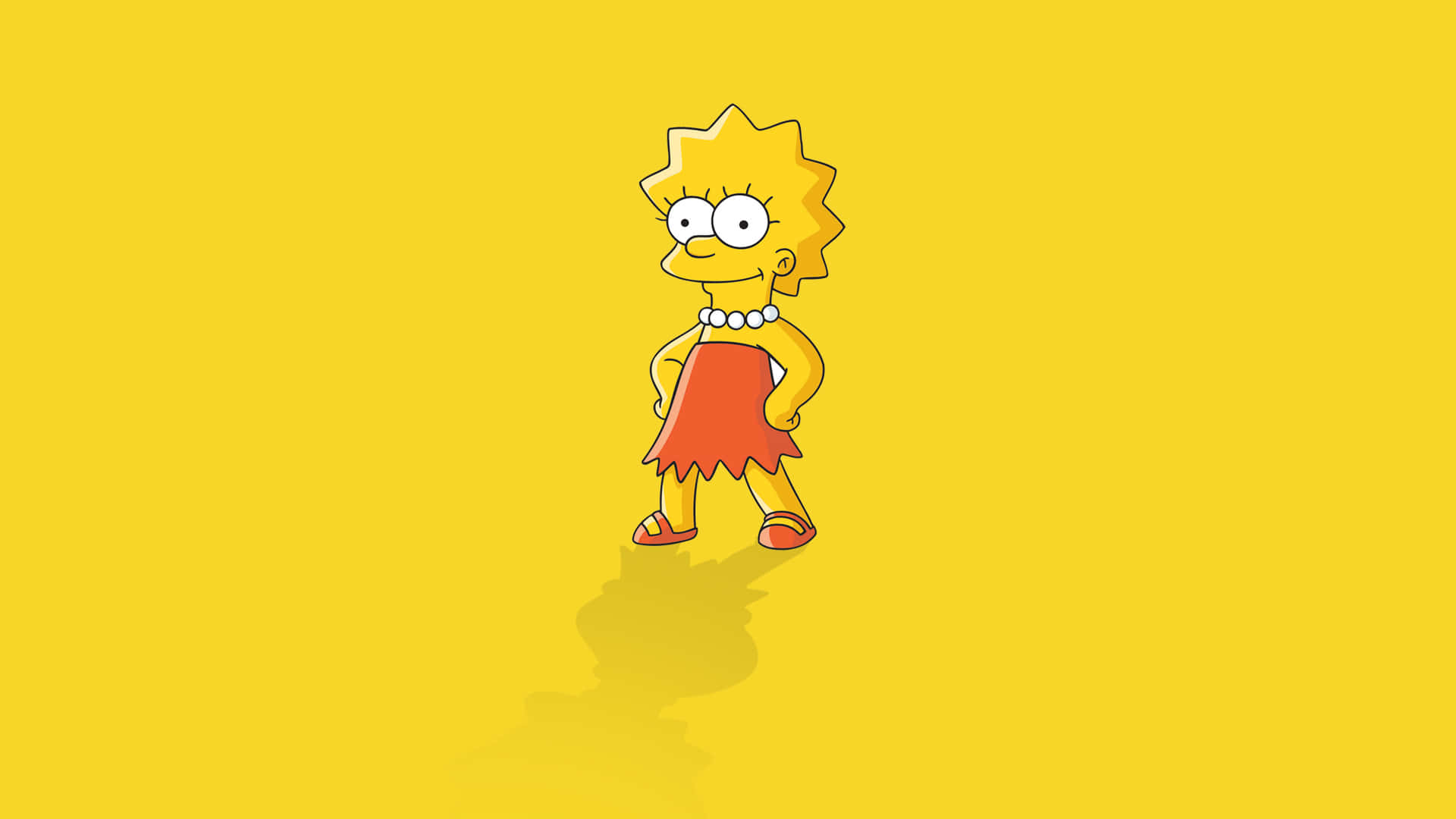 Cool Lisa Simpson Yellow Background Wallpaper