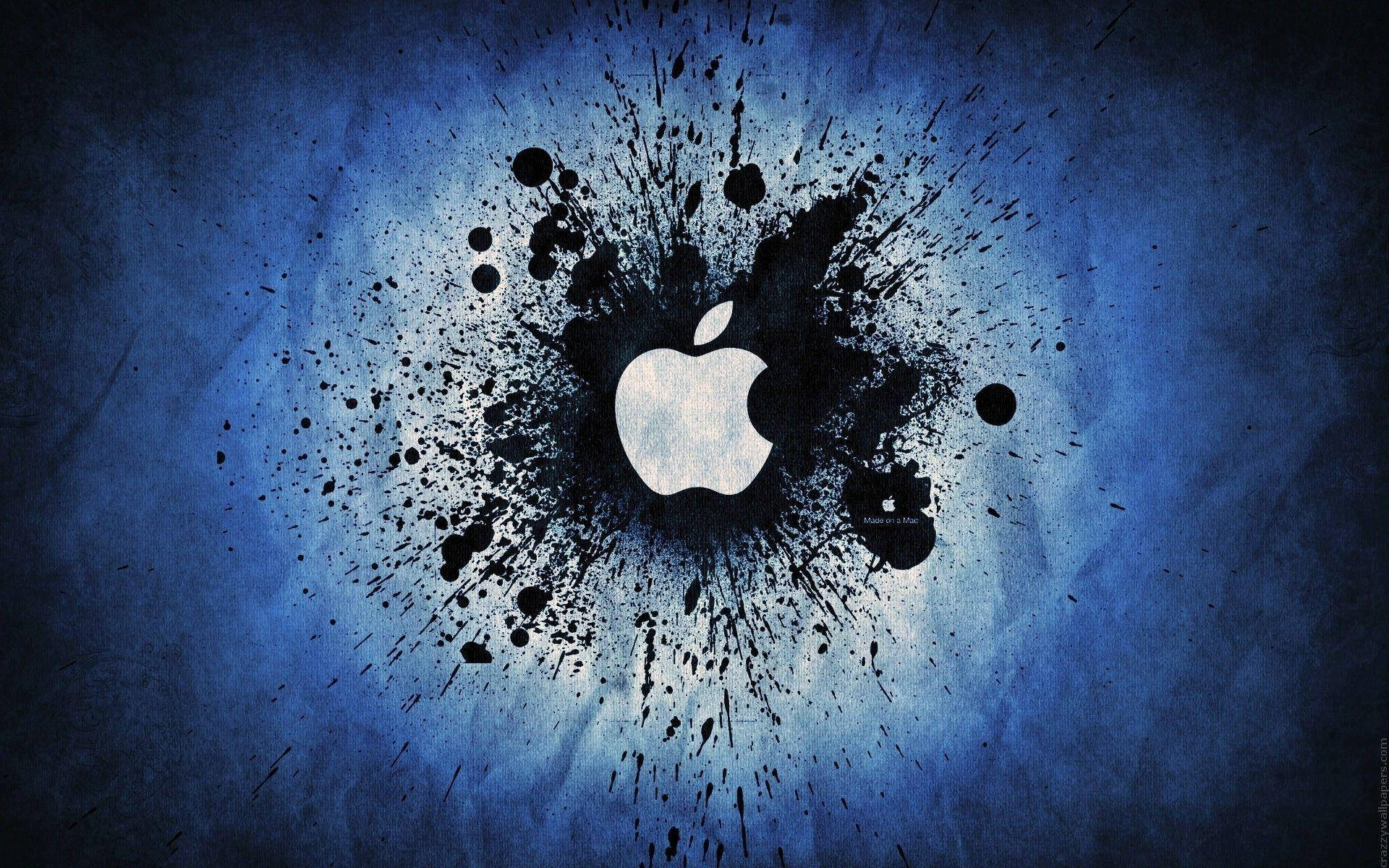 Sjove logoer Apple splatter grafisk tapet Wallpaper