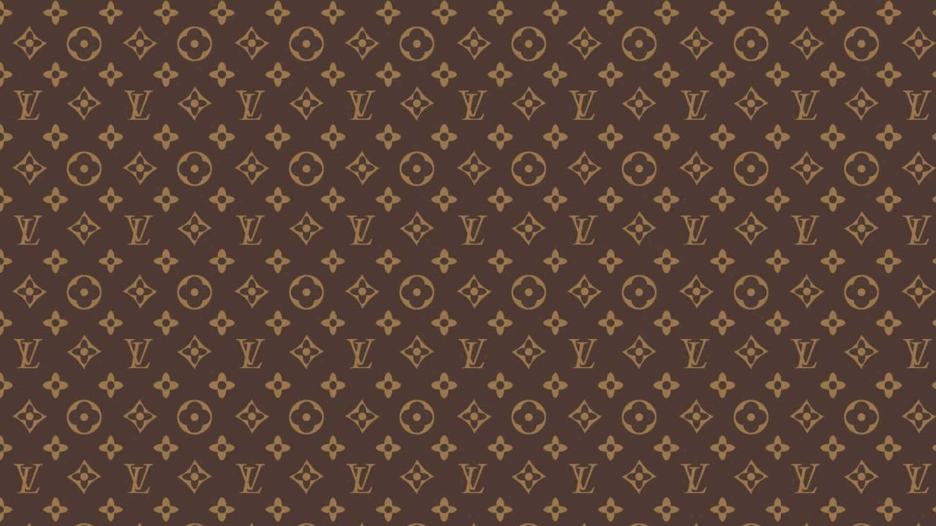 Patrónde Papel Tapiz De Louis Vuitton En Color Marrón Y Dorado Fondo de pantalla