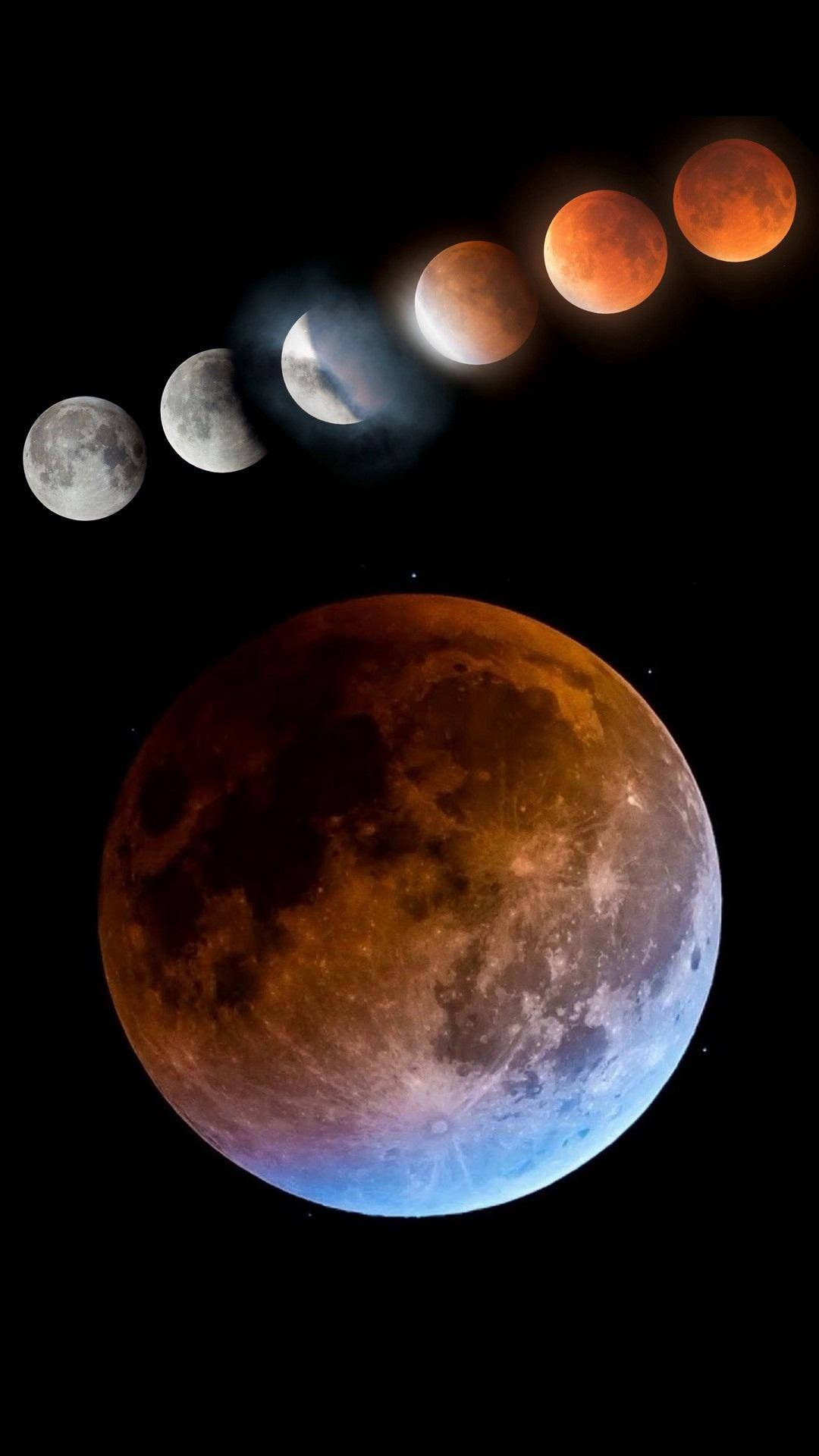 Cool Lunar Eclipse Phases Wallpaper