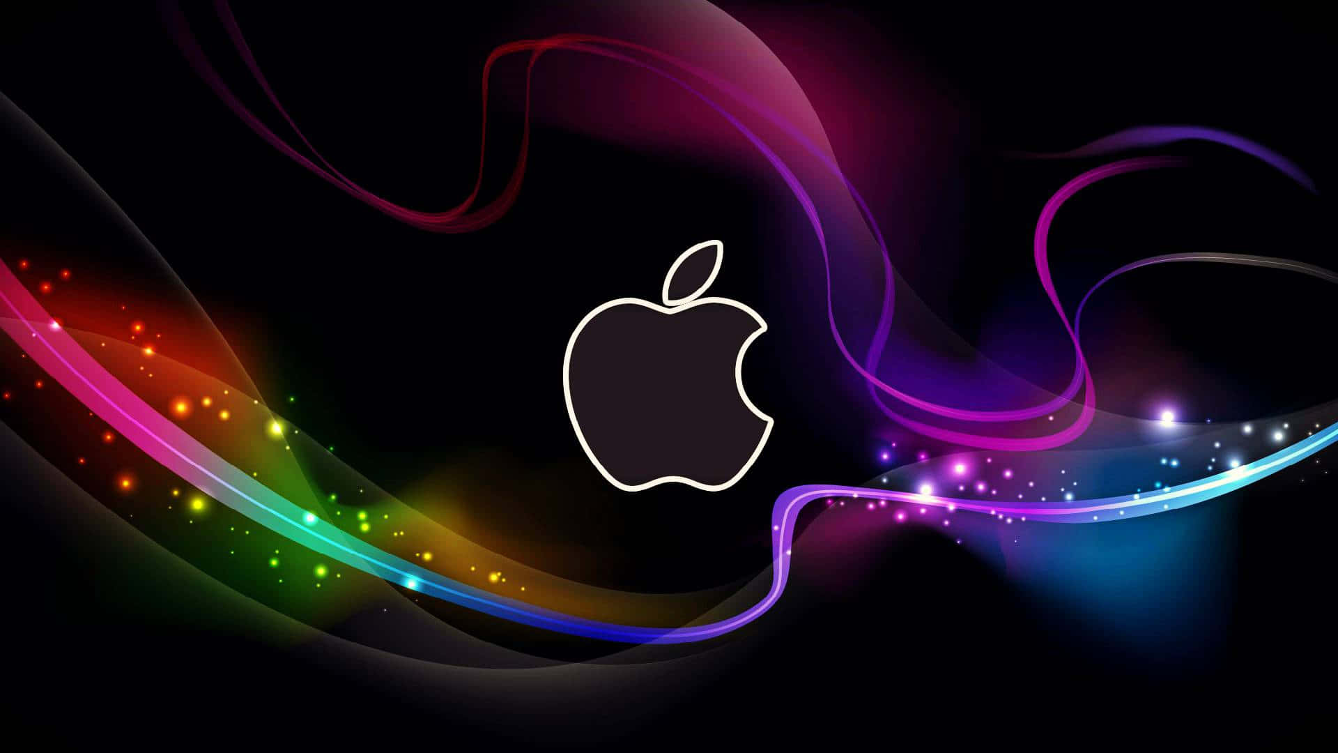 Cool Mac Logo Surrounded By Colorful Strings Wallpaper