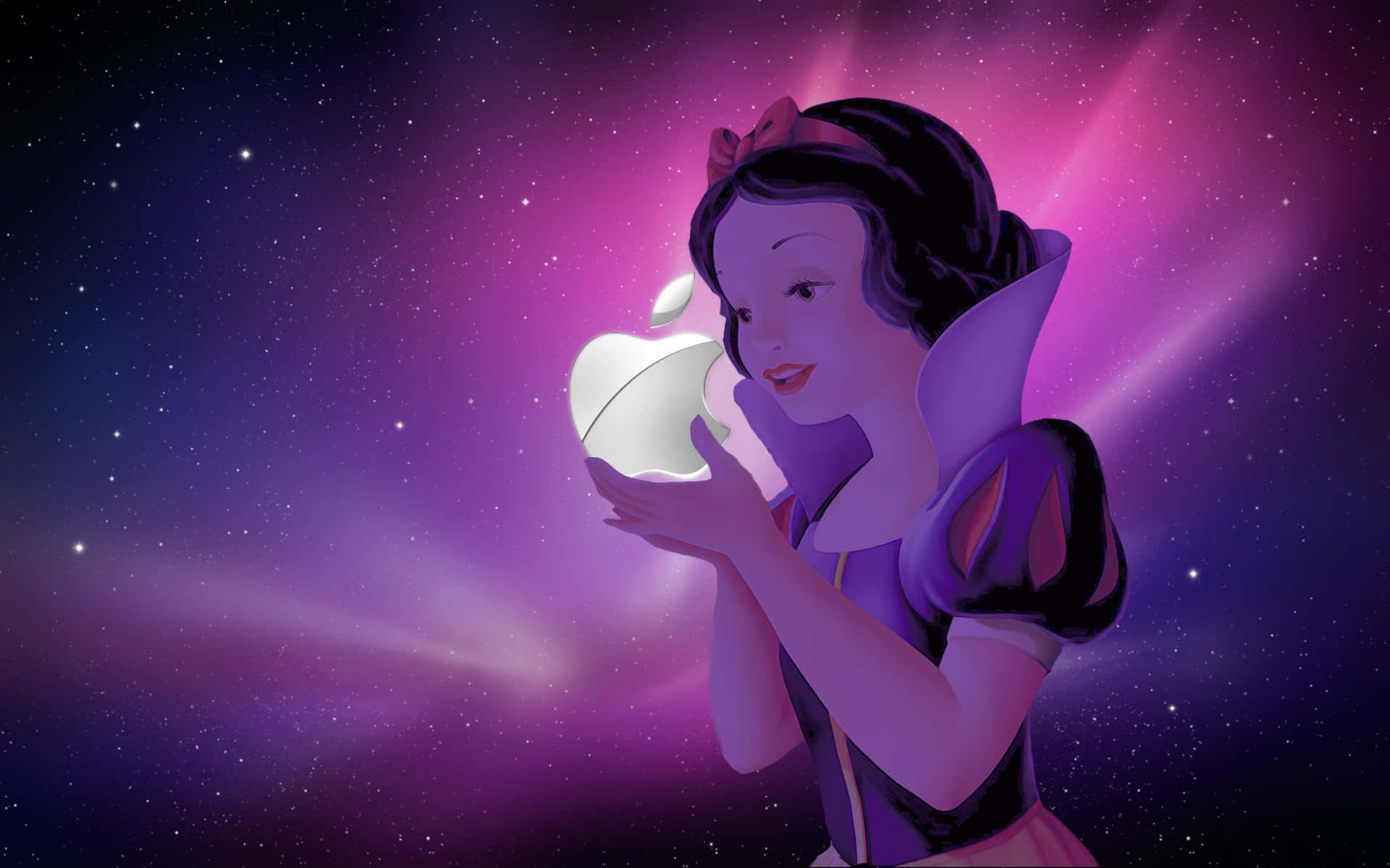 Snow White Cool Mac Logo Wallpaper