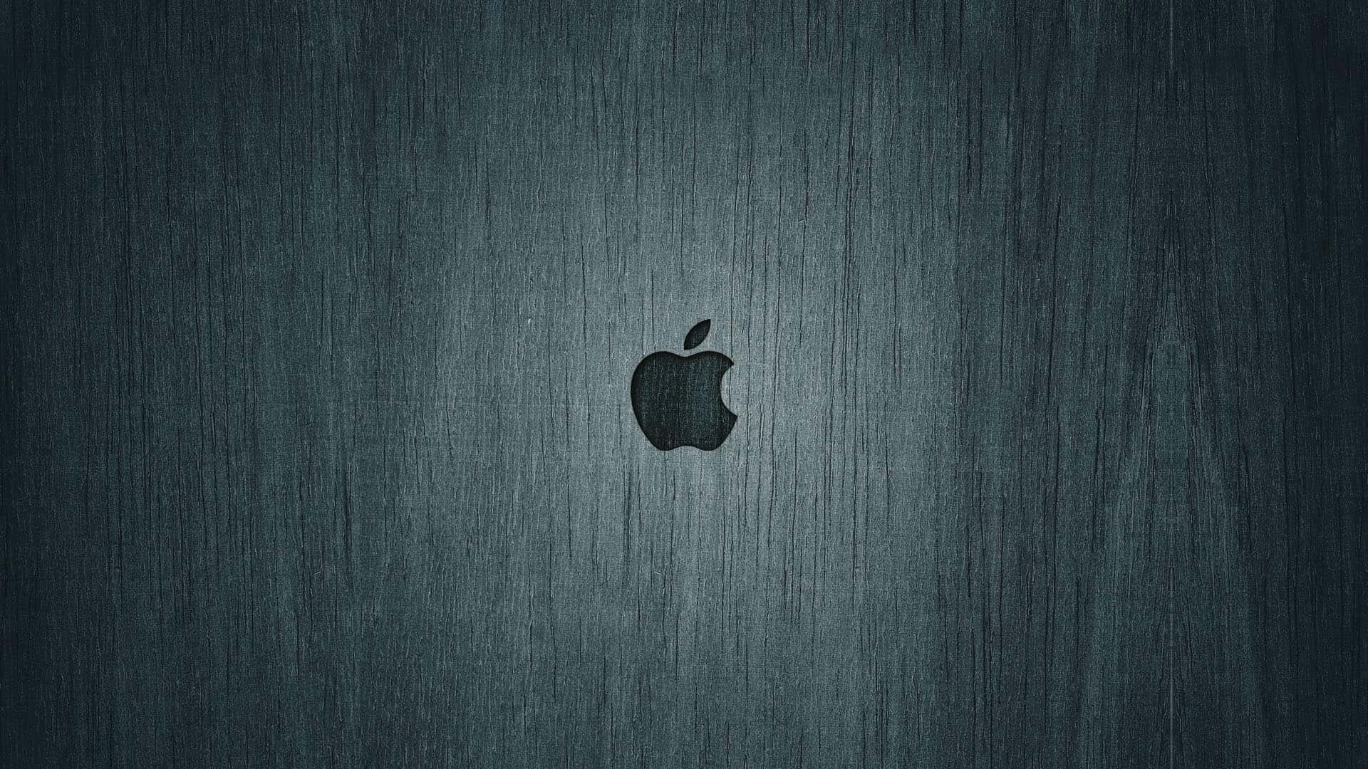 Wooden Gray Surface Cool Mac Logo Wallpaper