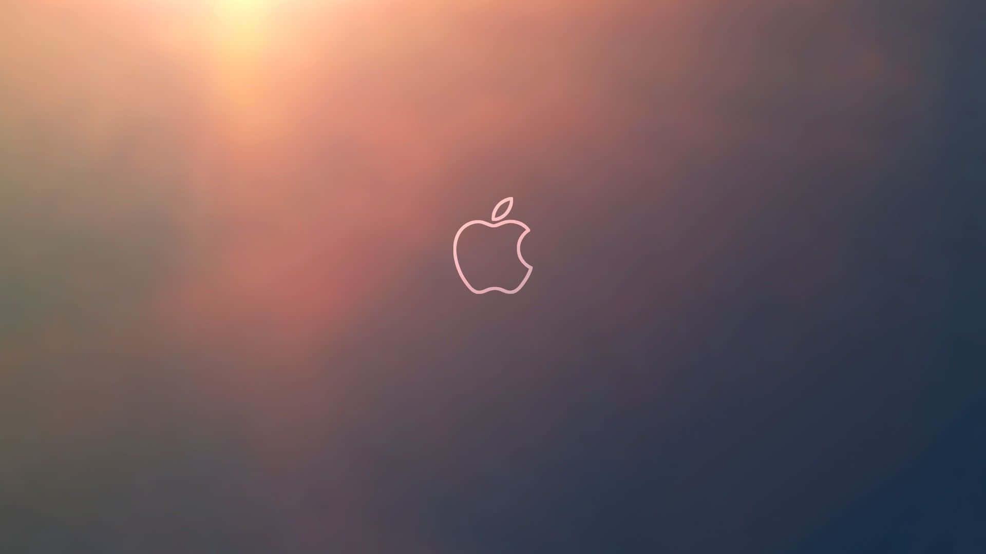 Orange Glow During Sunset Cool Mac Logo Wallpaper