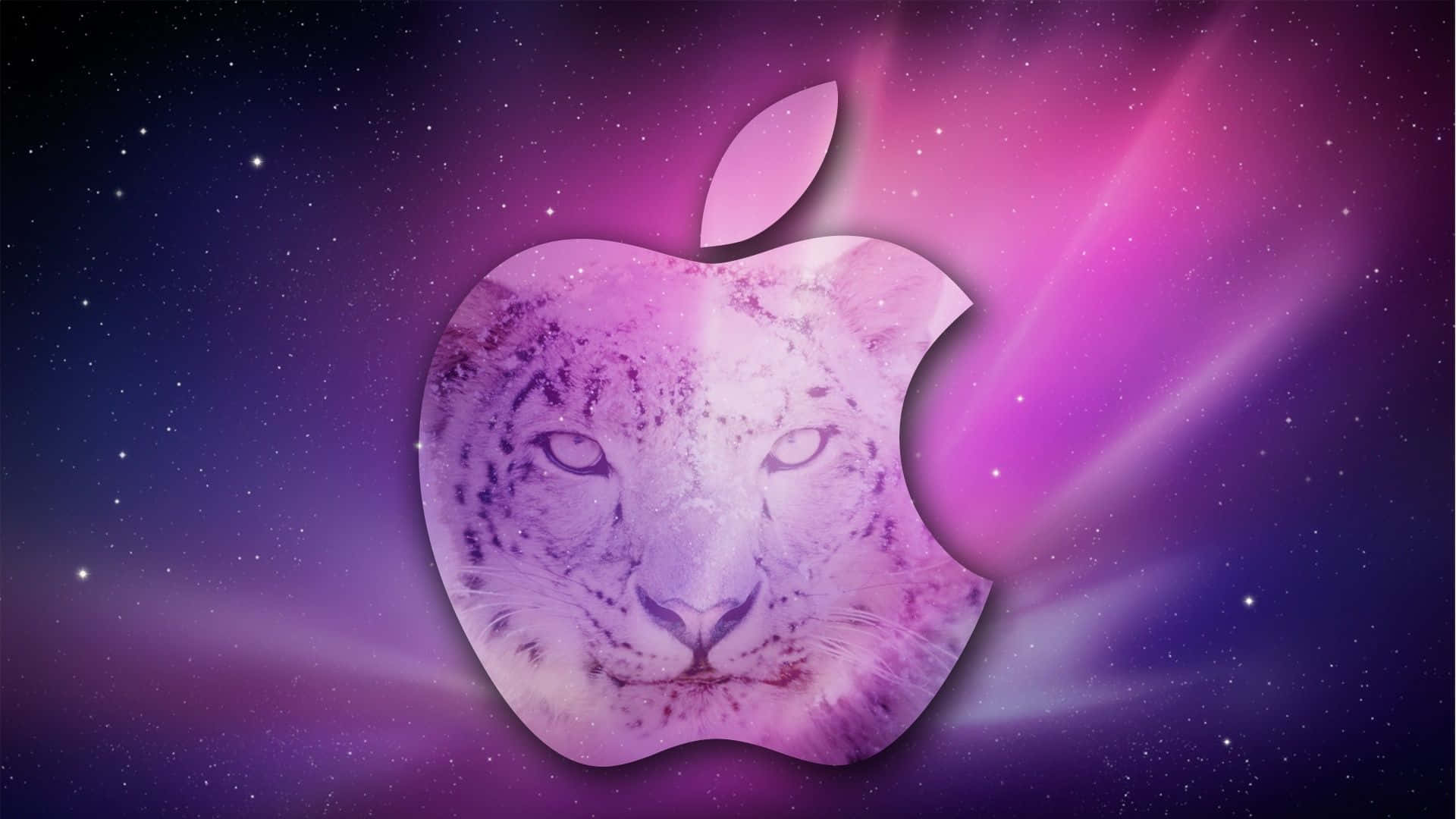 Cool Mac Logo With A White Tiger Wallpaper