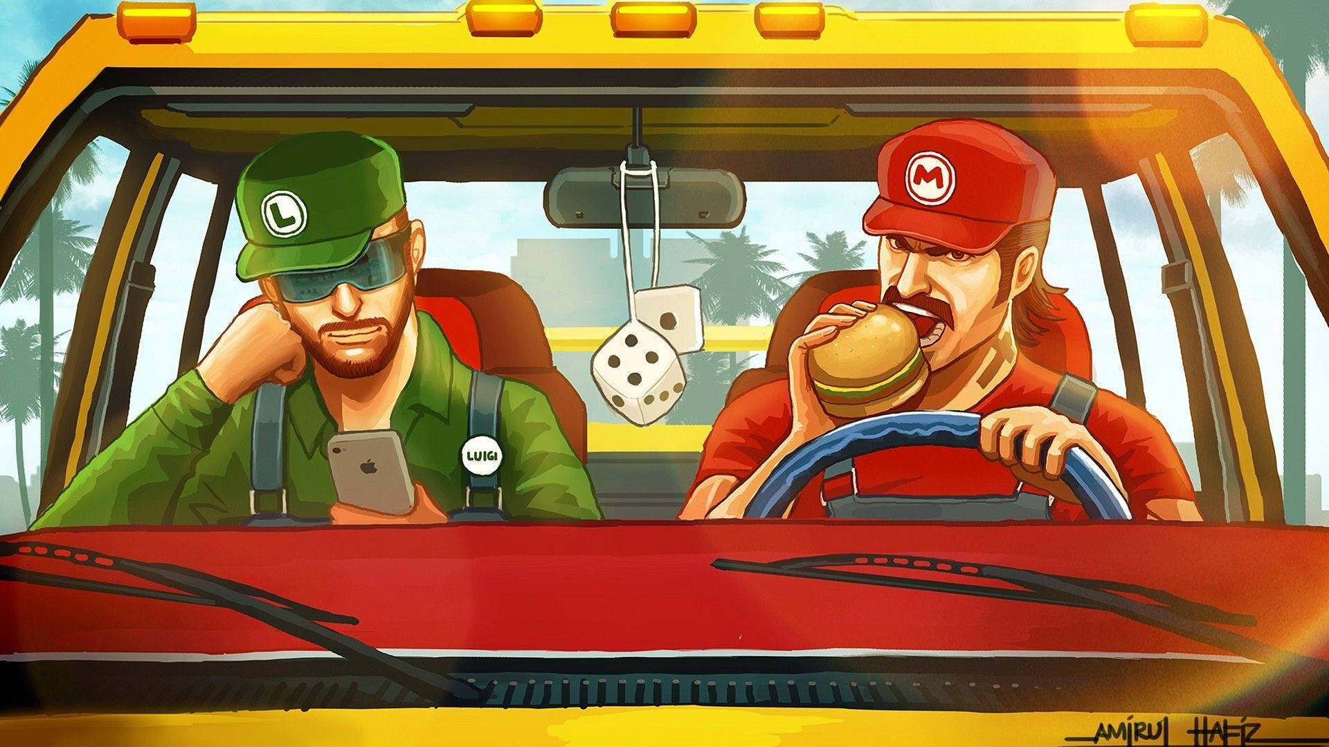 Cool Mario And Luigi On Wheels Wallpaper