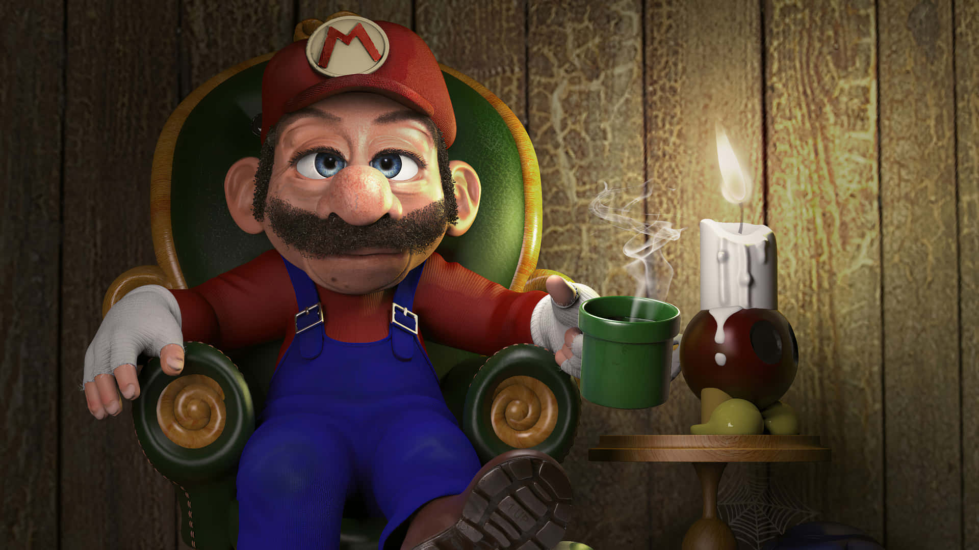 Mario Taking a Cool Break Wallpaper