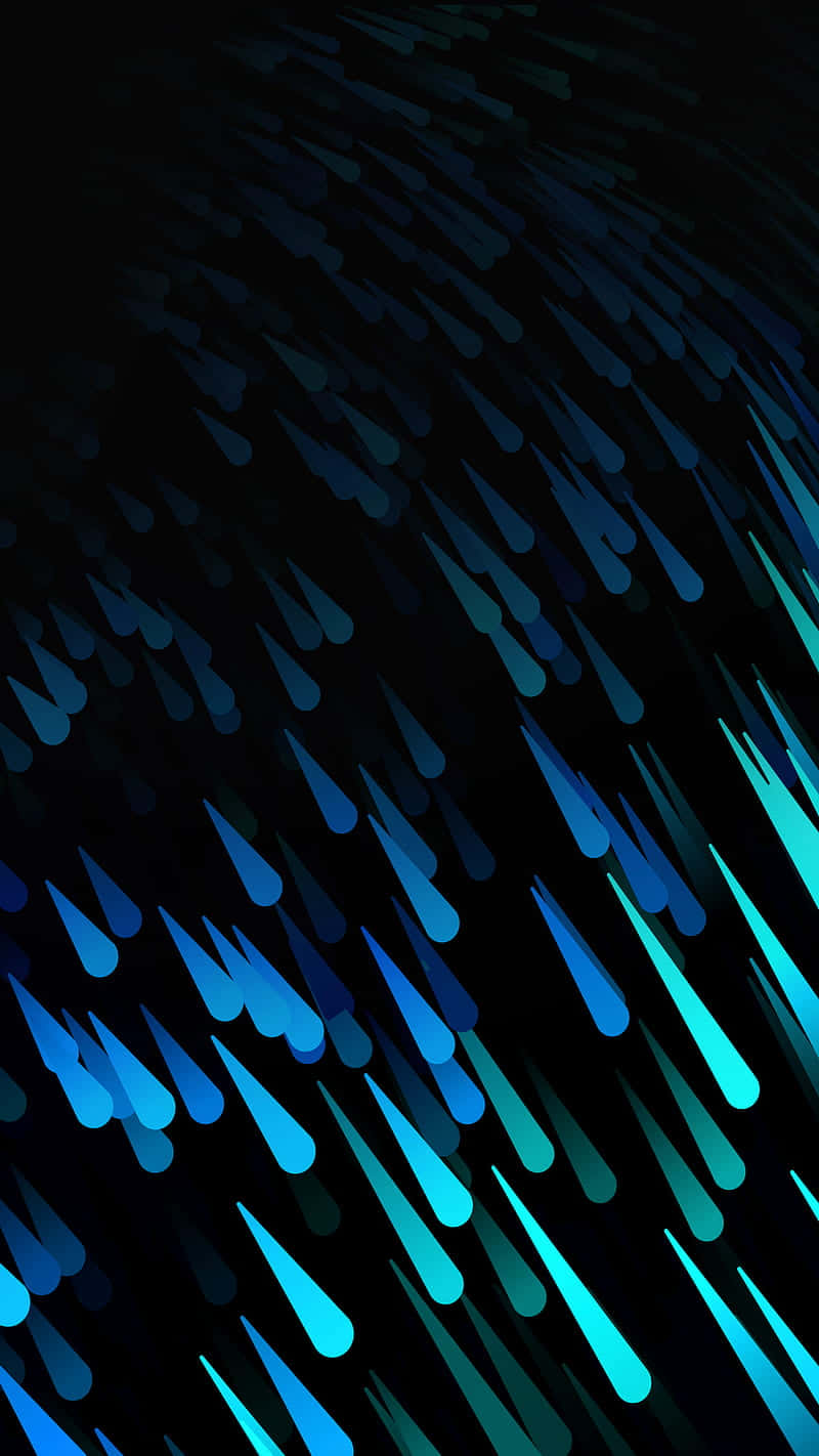 Blue And Black Rain Drops On A Black Background Wallpaper
