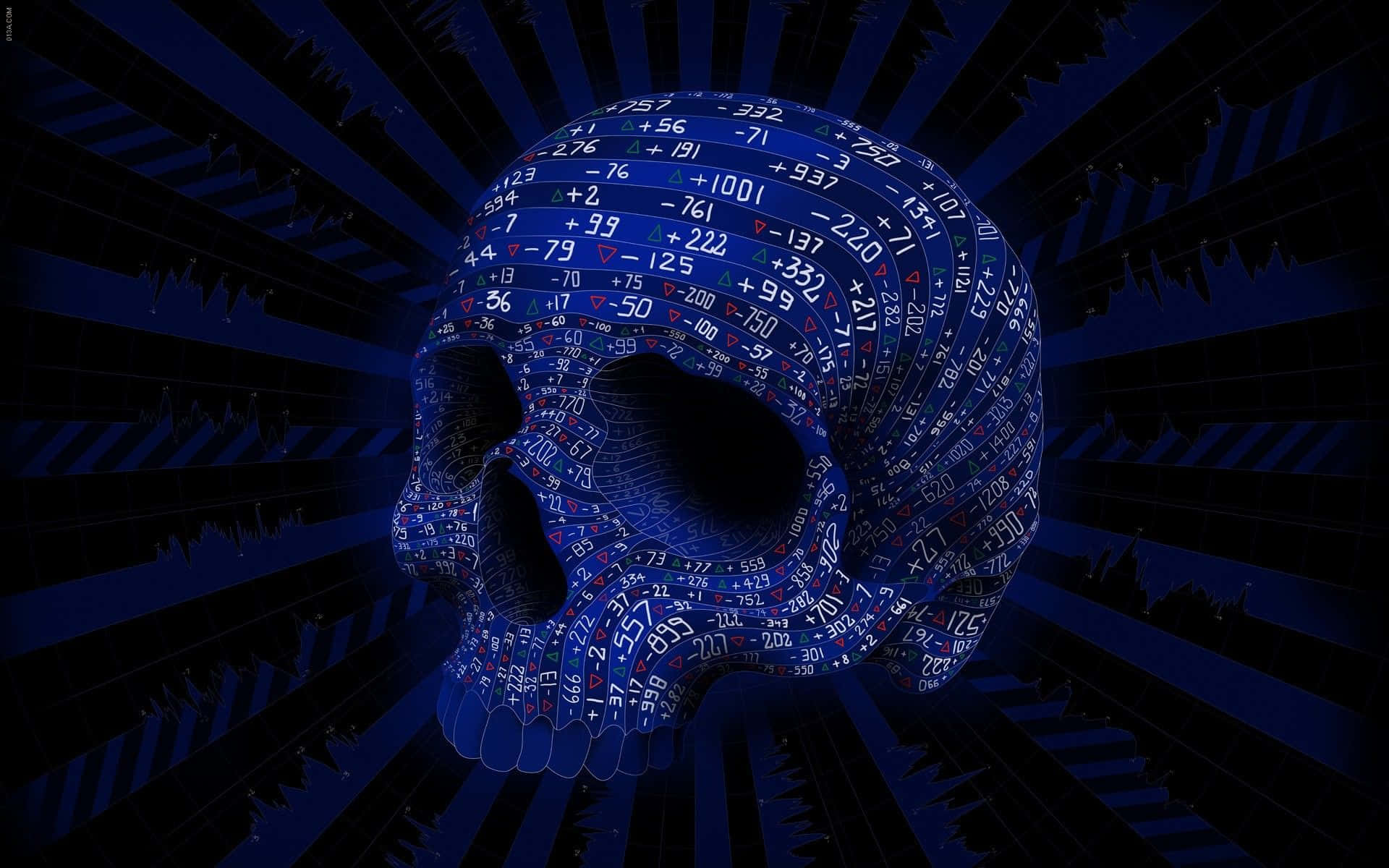 A Blue Skull With A Blue Background Wallpaper