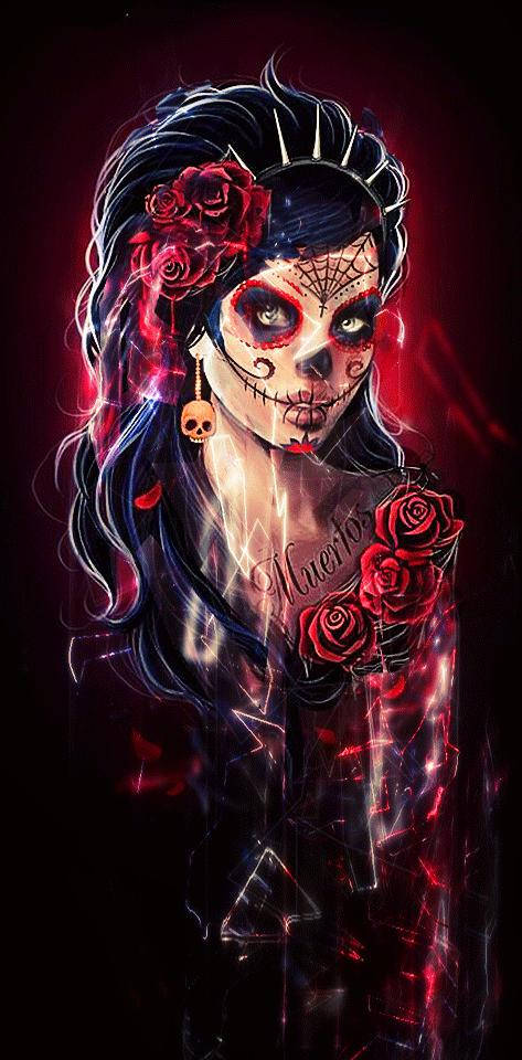 Cool Mexican Day Of The Dead Digital Art Wallpaper