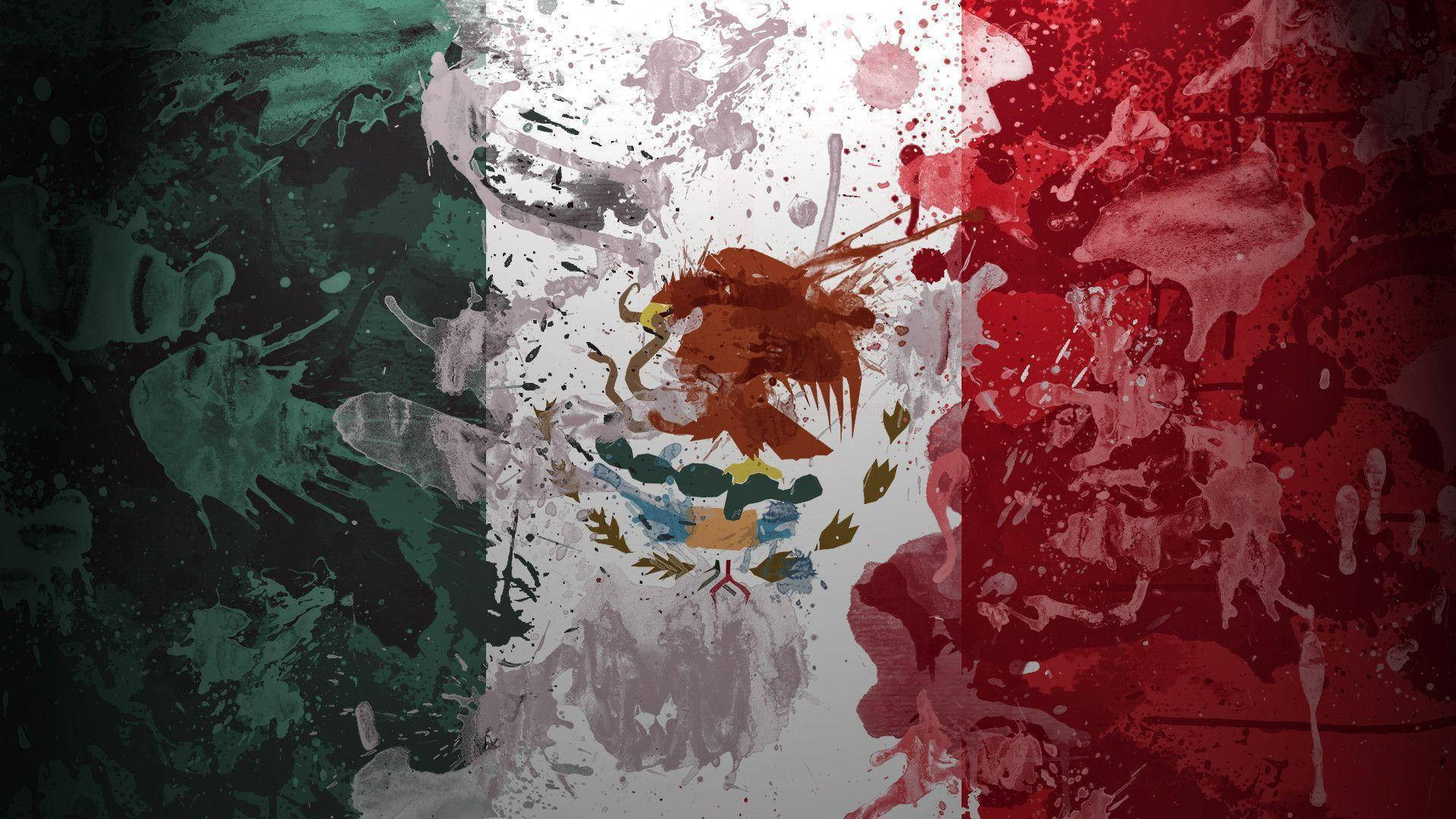 Vexmærke tapet af mexicansk flag Wallpaper