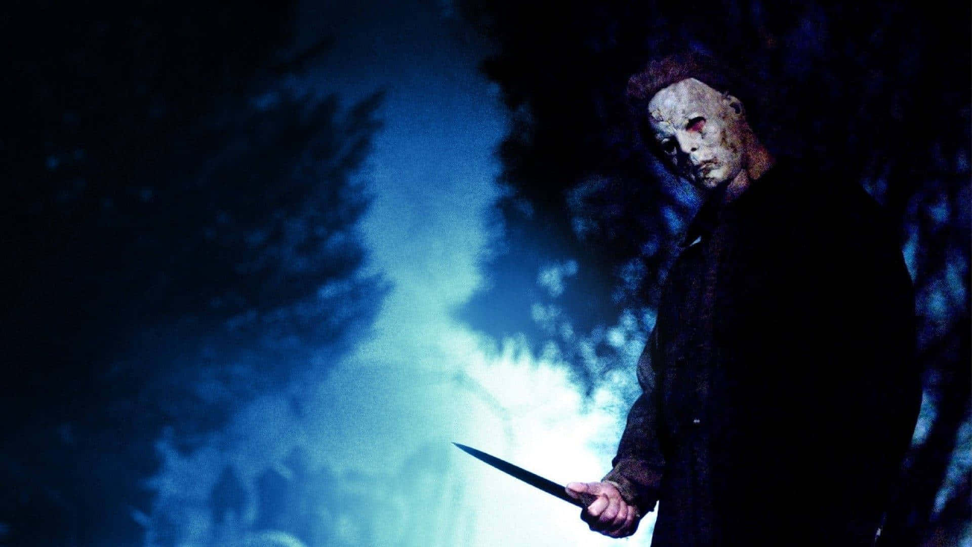 Cool Michael Myers with a knife and mask. Wallpaper