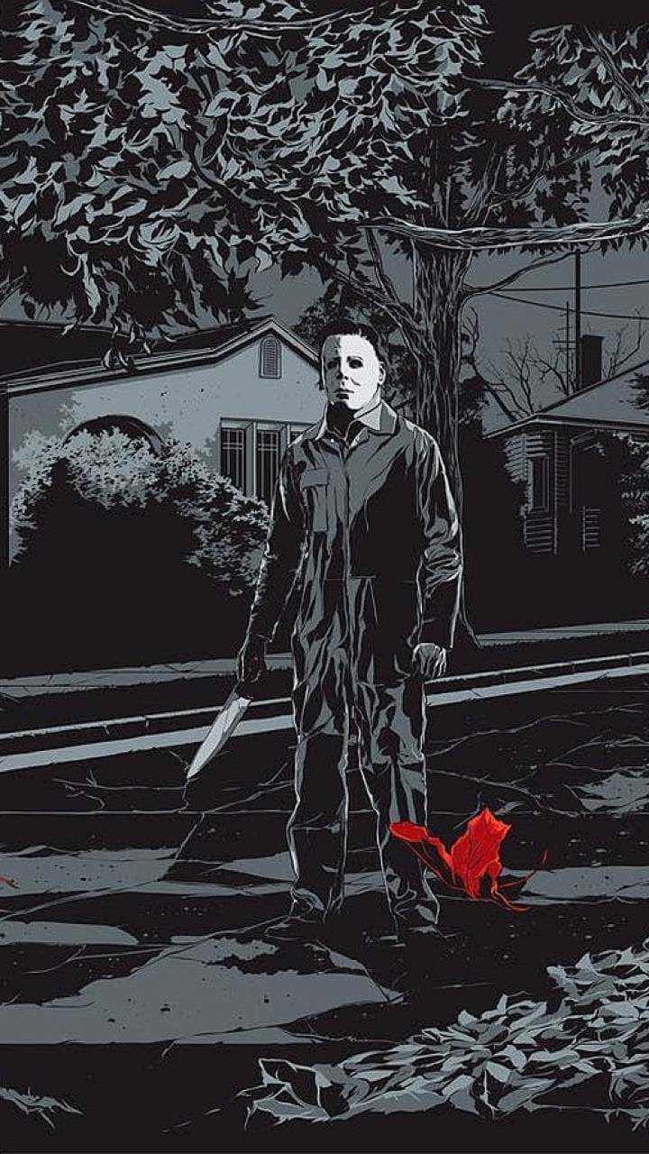 Cool Michael Myers Lurks in the Shadows Wallpaper