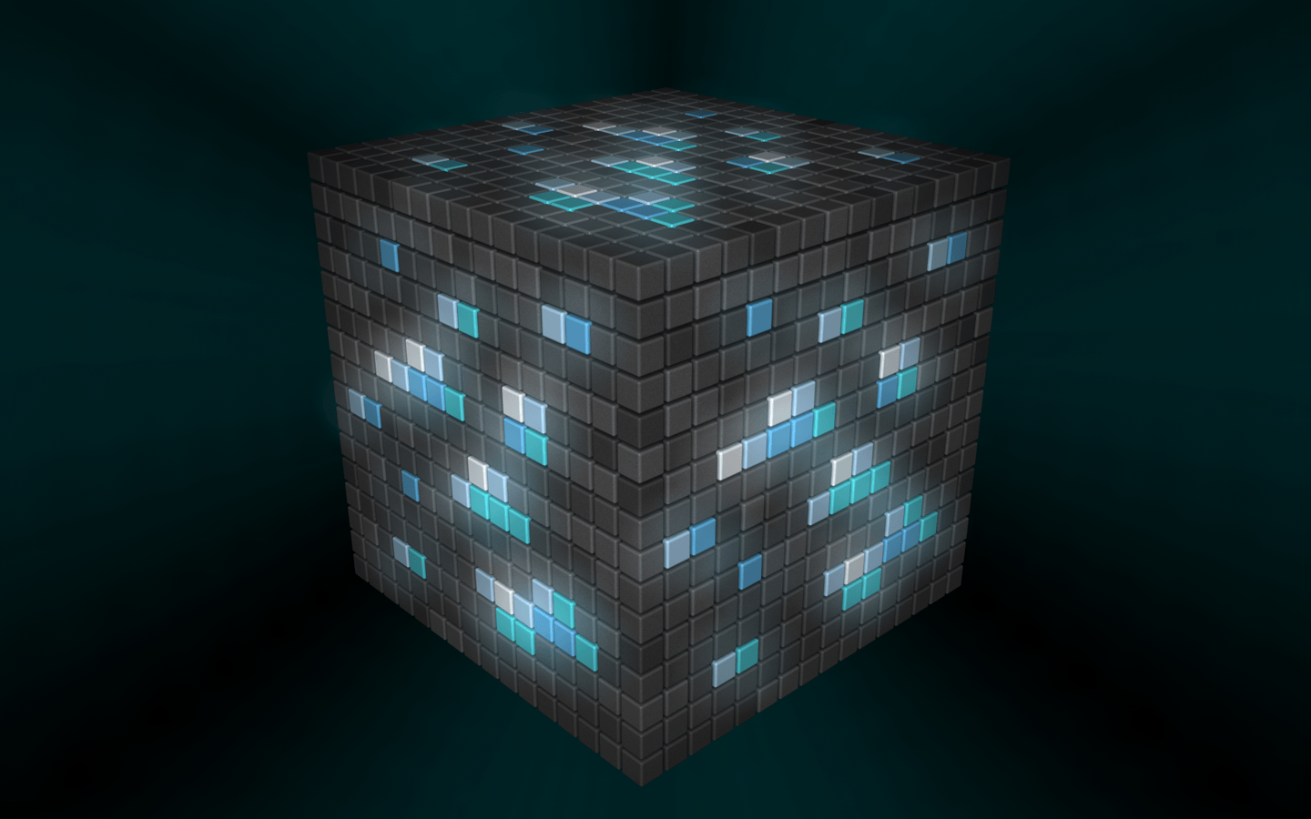 A Block Of Blue Blocks With Blue Lights On It